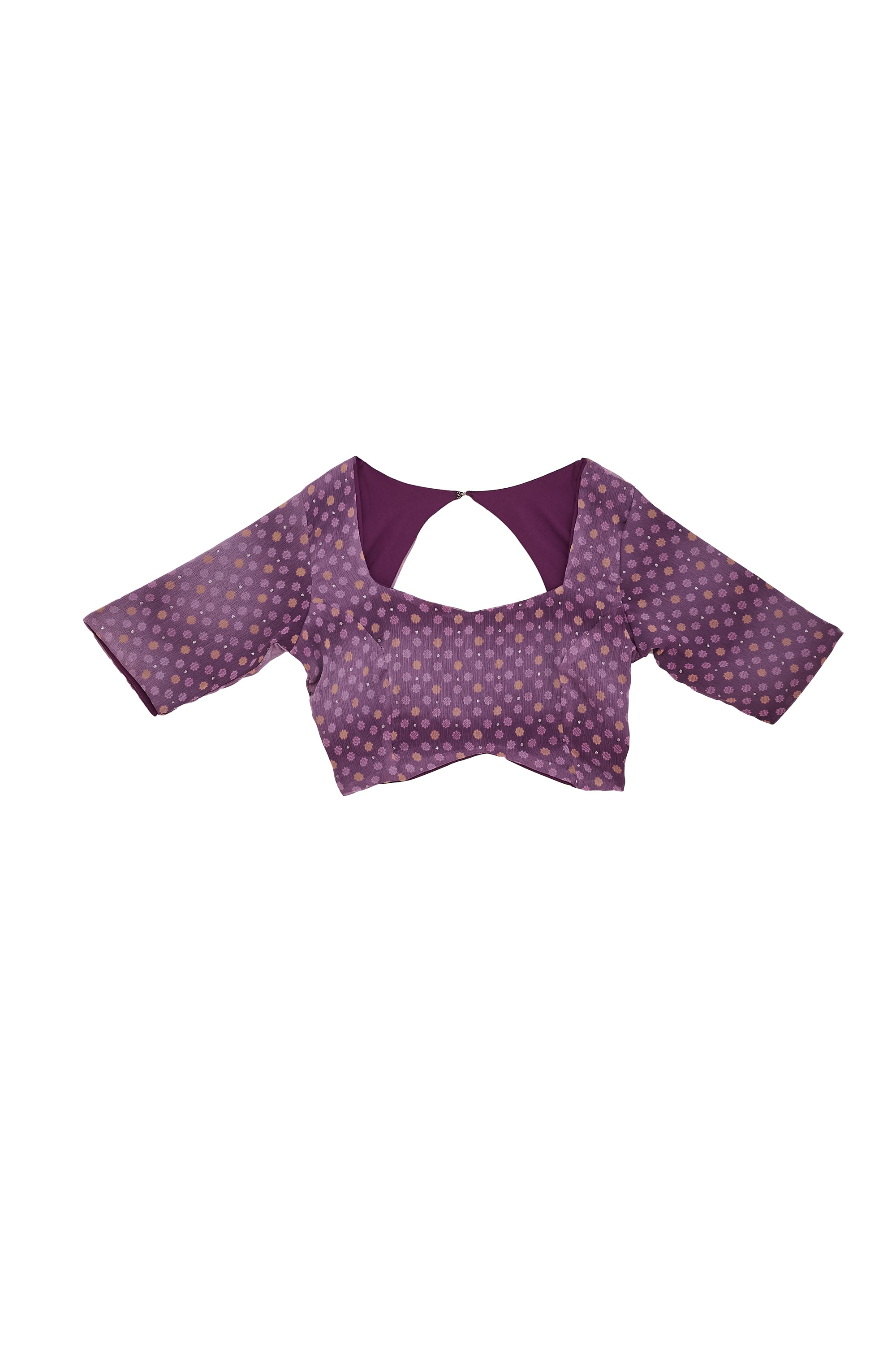 Beautiful Purple Color Poly Chiffon Ready To Wear Saree