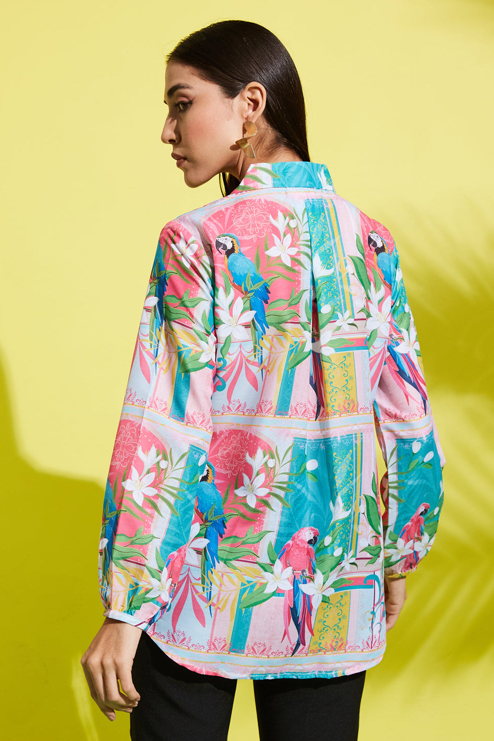Tropical Printed Muslin Cotton Shirt
