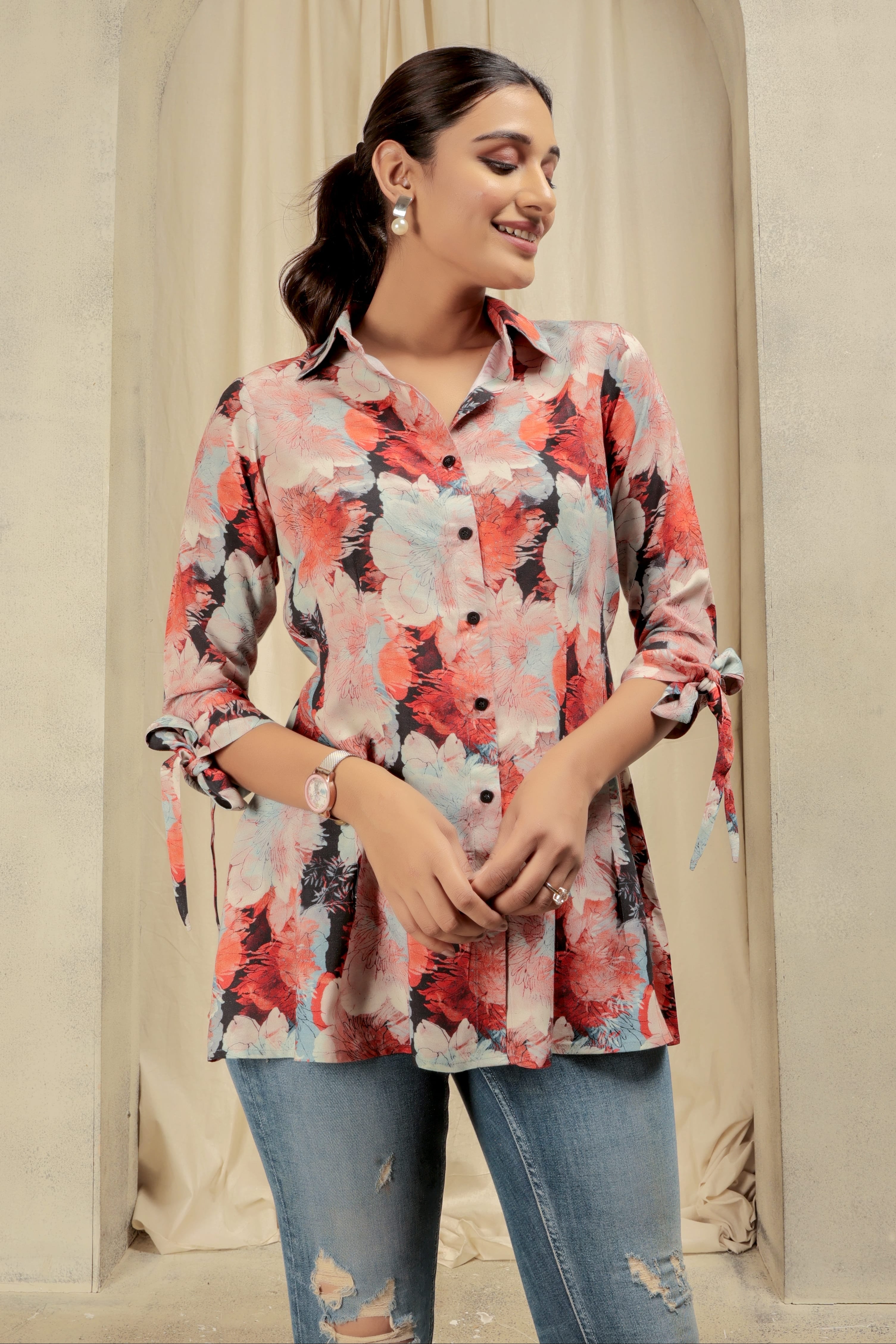 Multi Color Solid Casual Shirt For Women