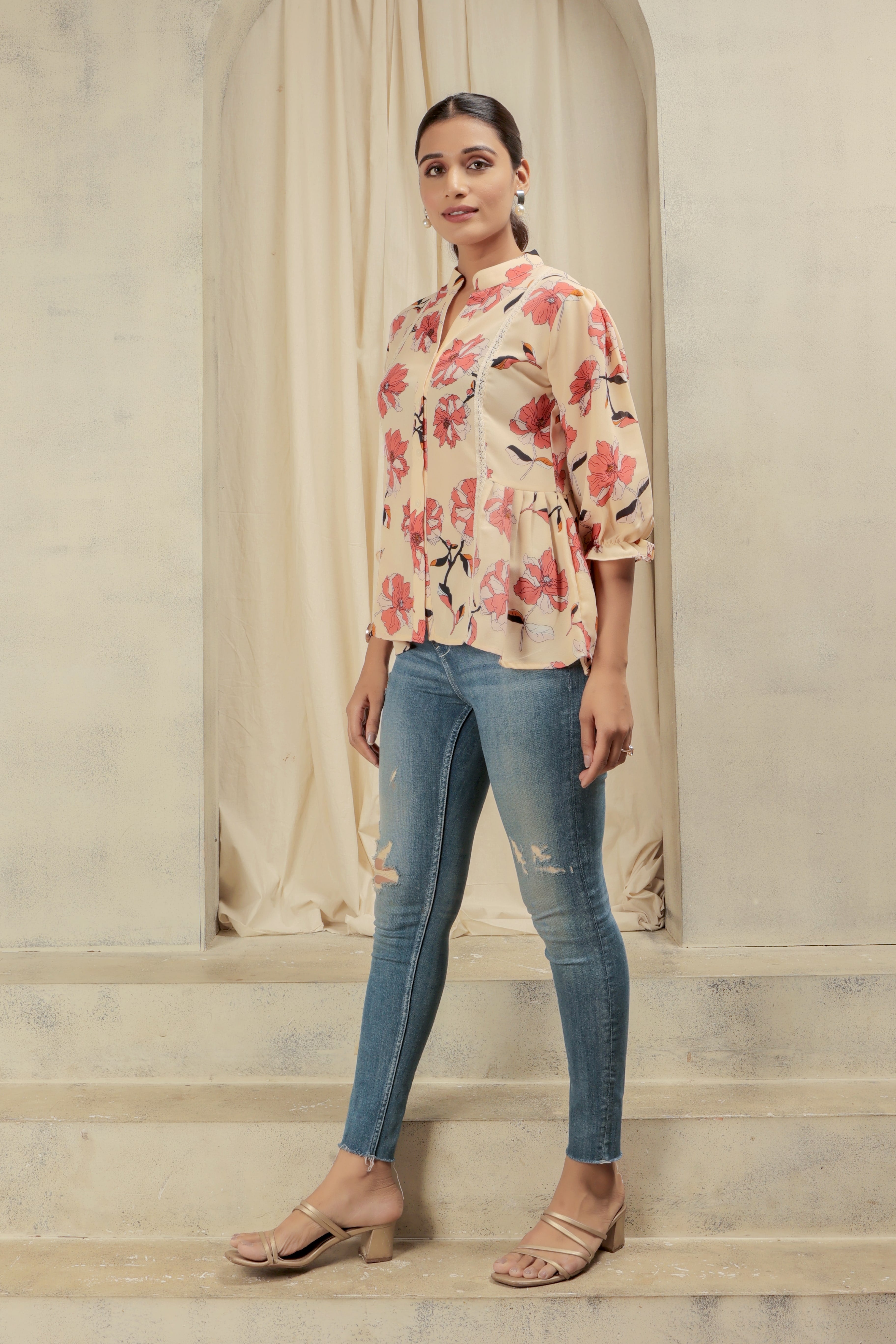 Multicolor Mandarin Relax Top