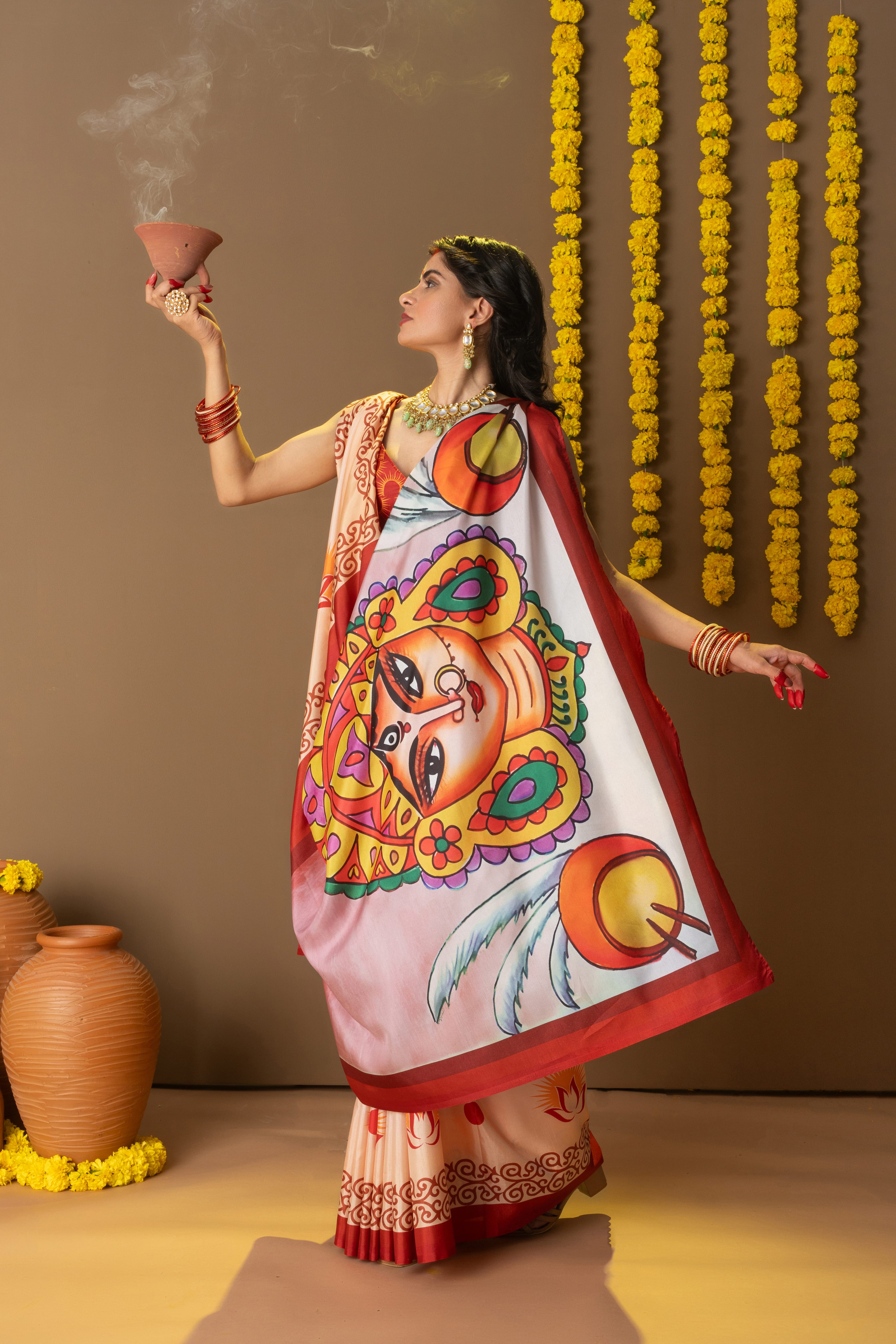 Rachna Durga Prints Dola Silk Saree