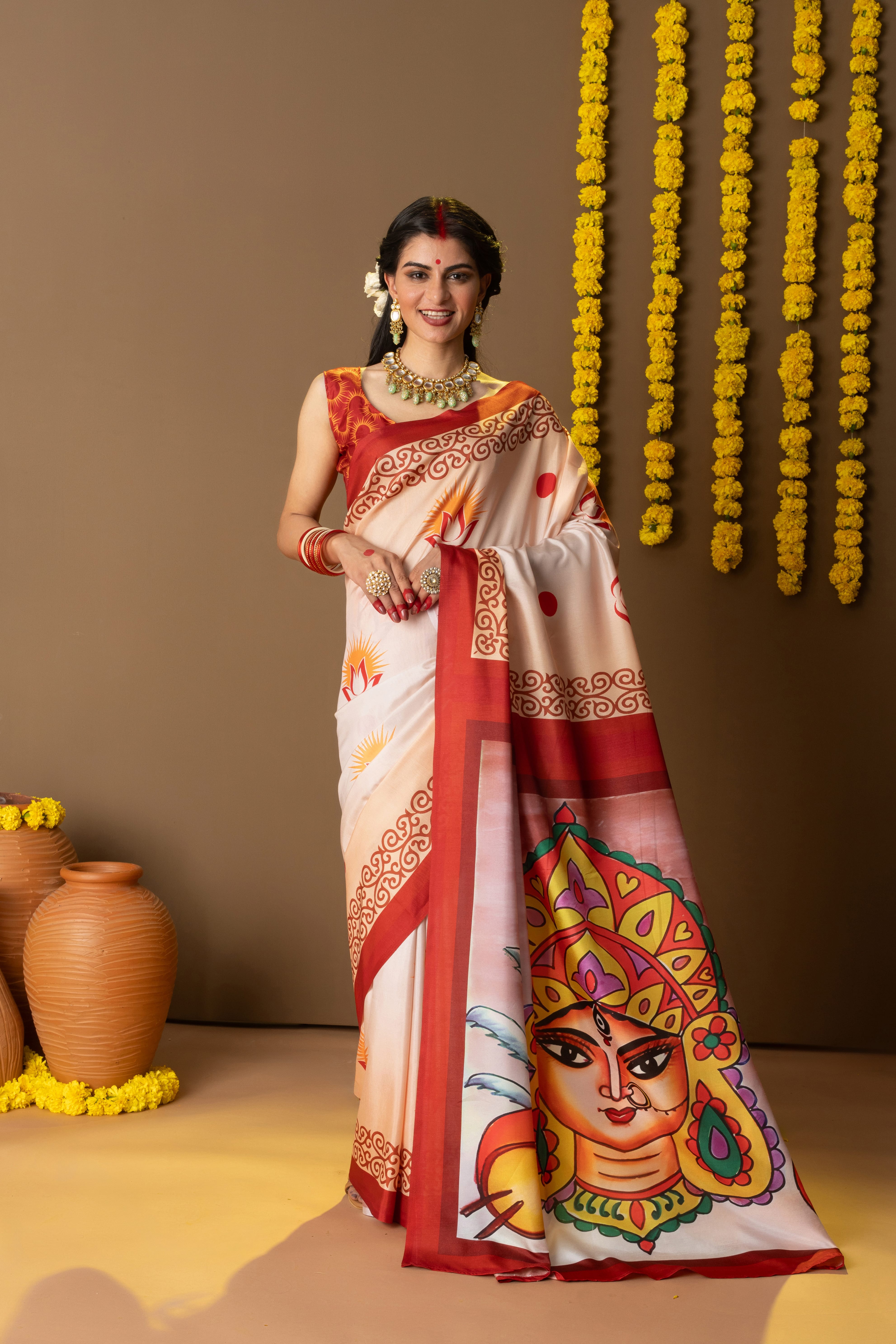 Rachna Durga Prints Dola Silk Saree