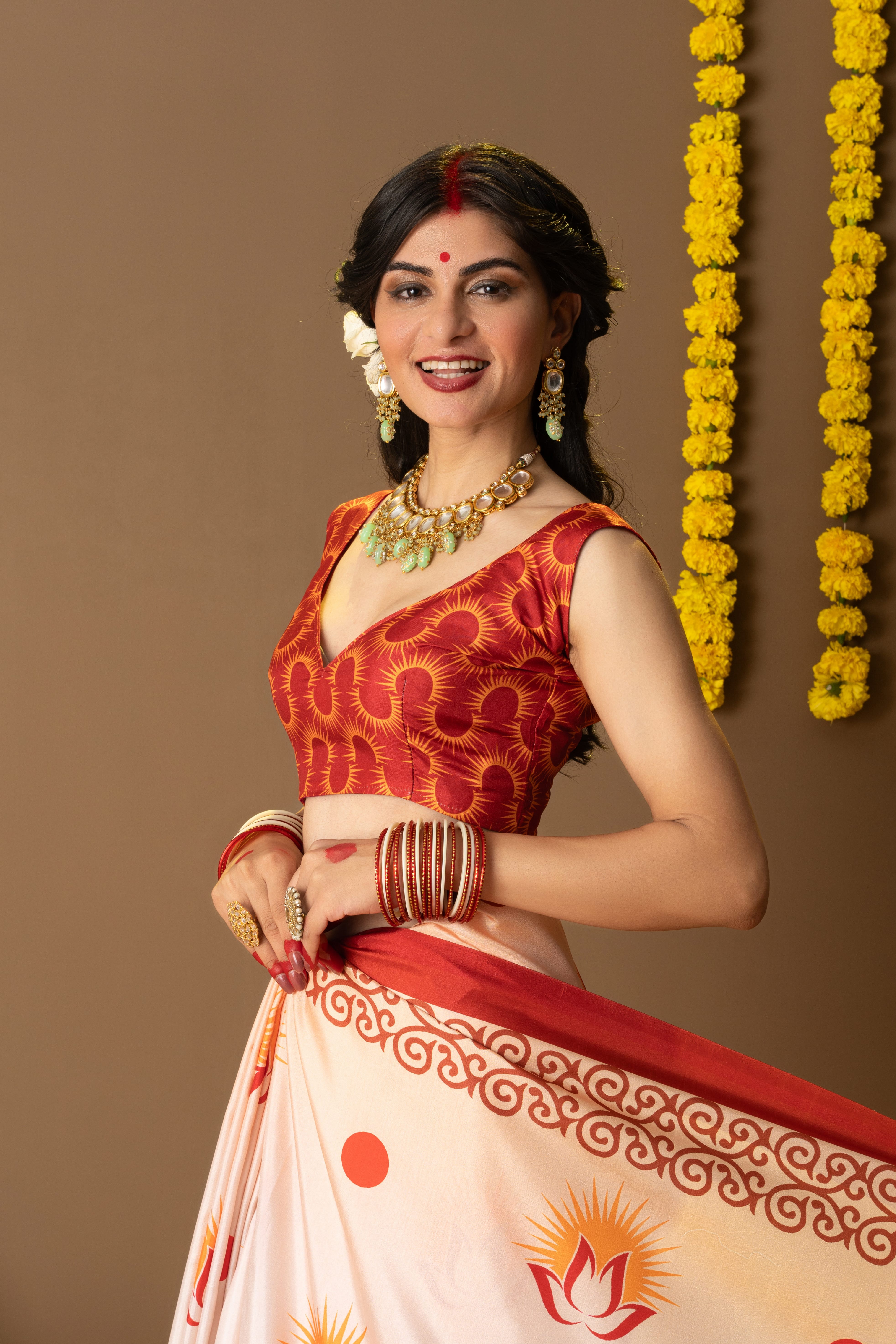 Rachna Durga Prints Dola Silk Saree