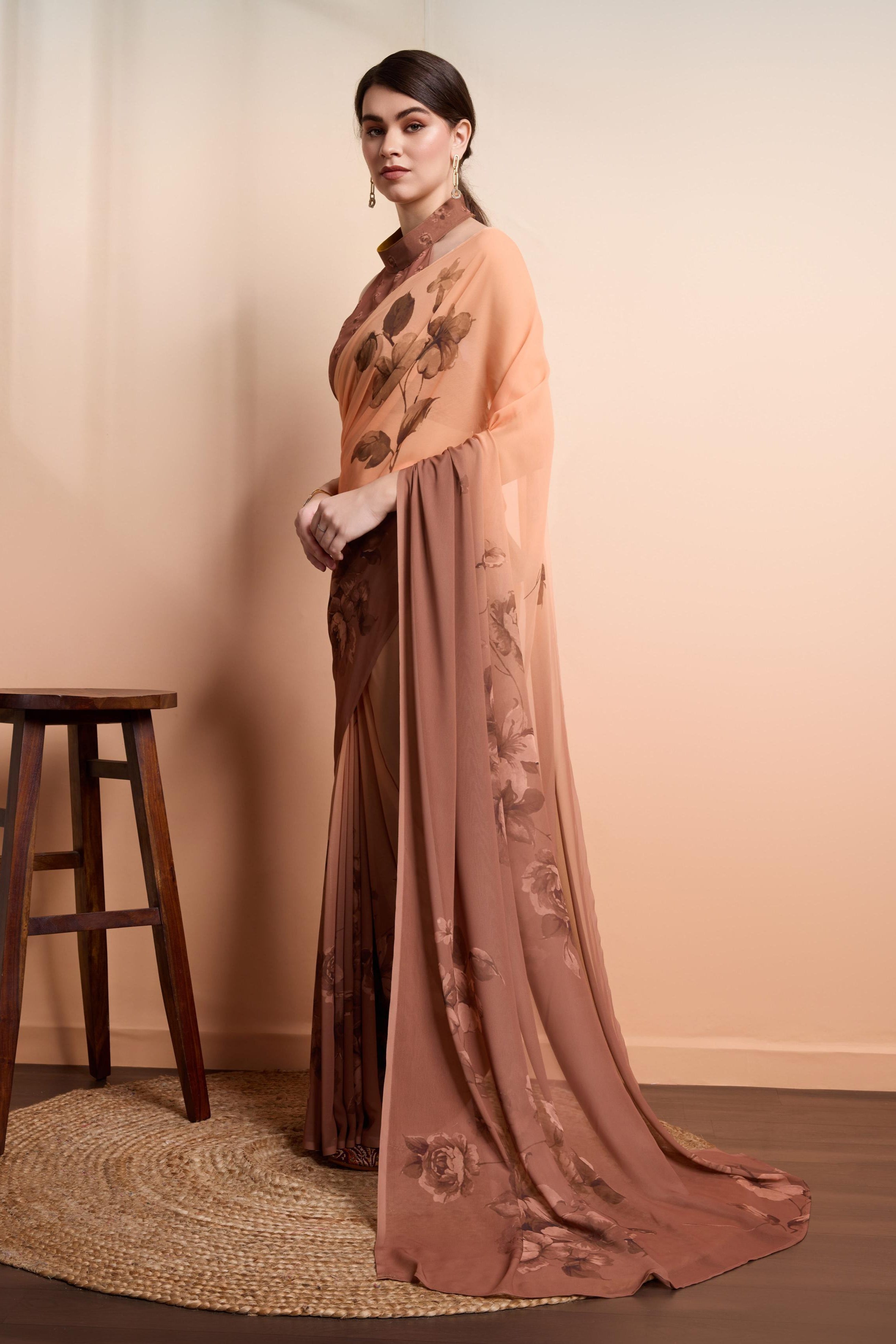 RACHNA Floral Pure Georgette Saree