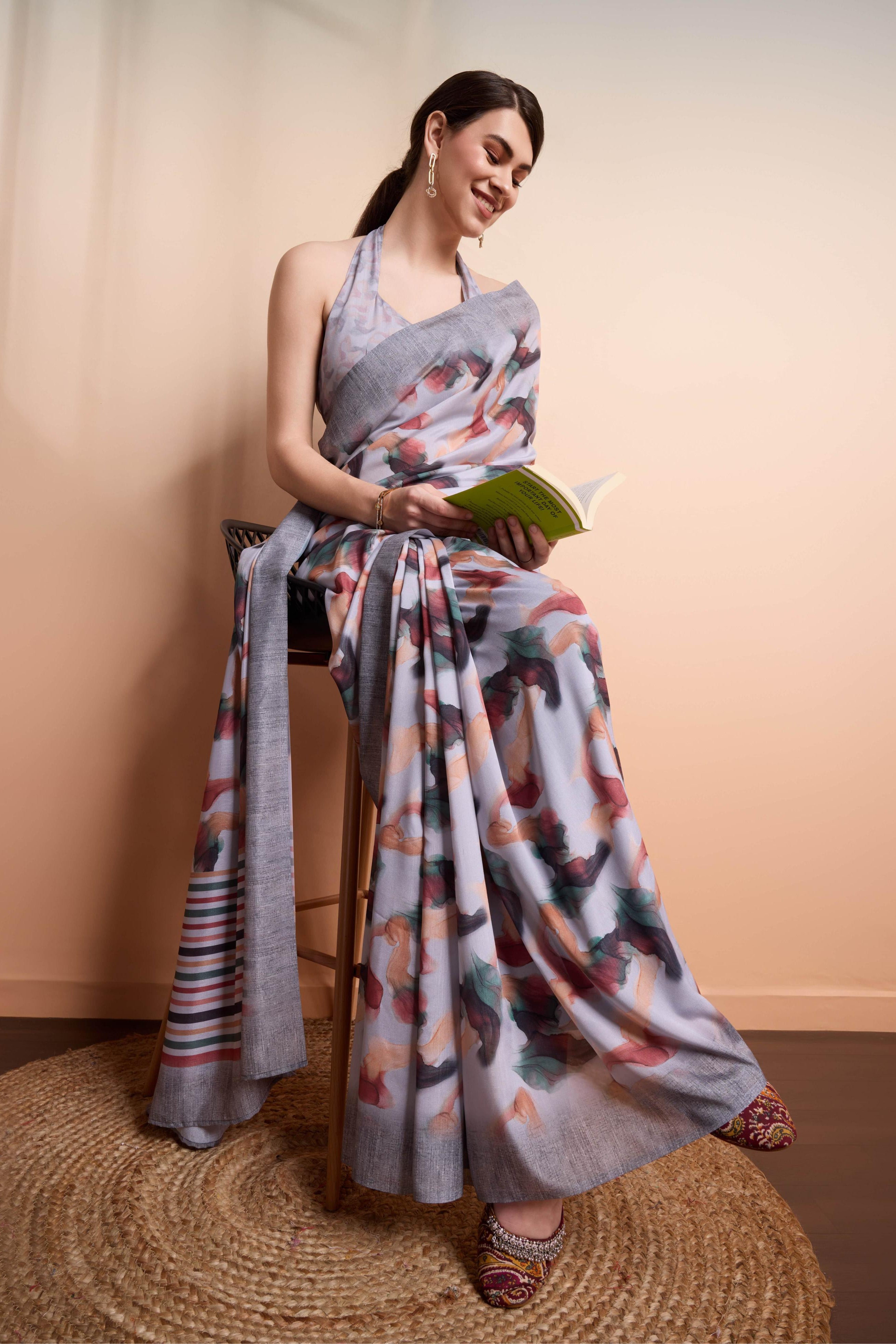 RACHNA Digital Abstract Printed  Saree