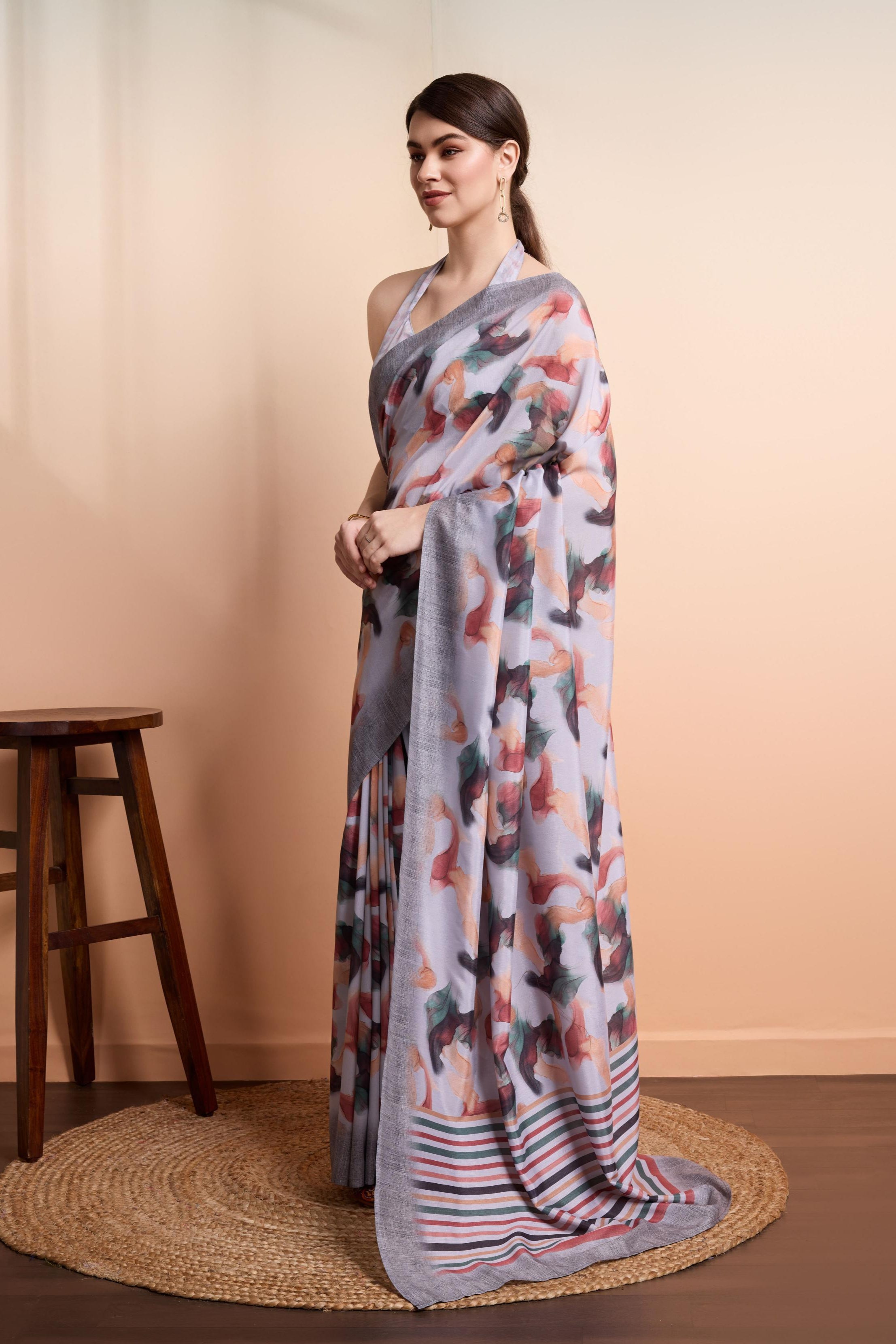 RACHNA Digital Abstract Printed  Saree