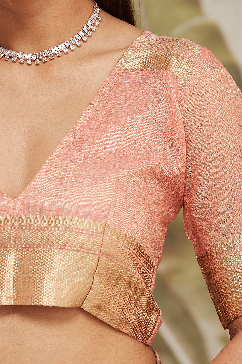 Digital Printed Woven Design Navy Banarasi Silk Saree with Zari Border