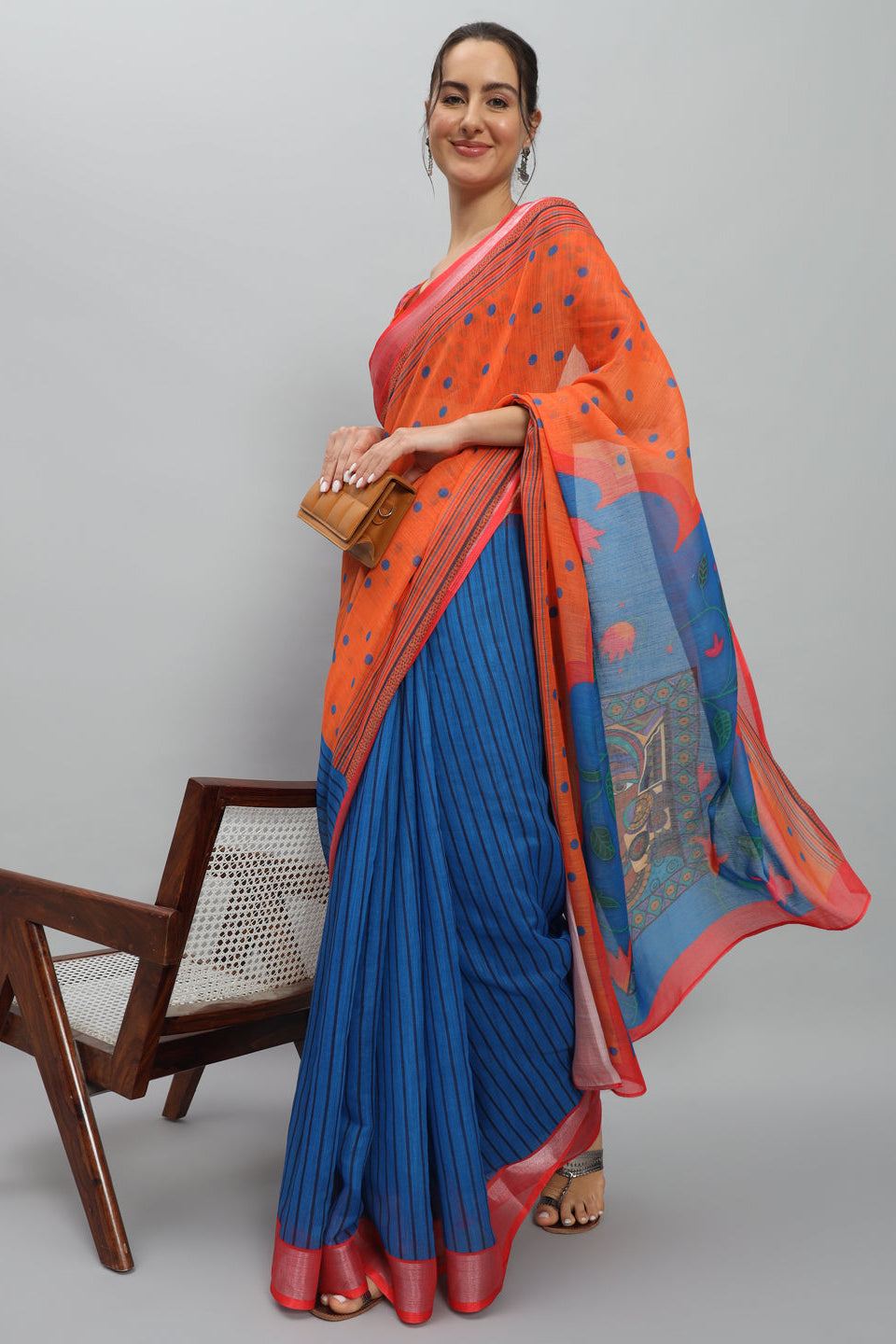 DIGITAL MURAL WALL ART PRINTED SAREE