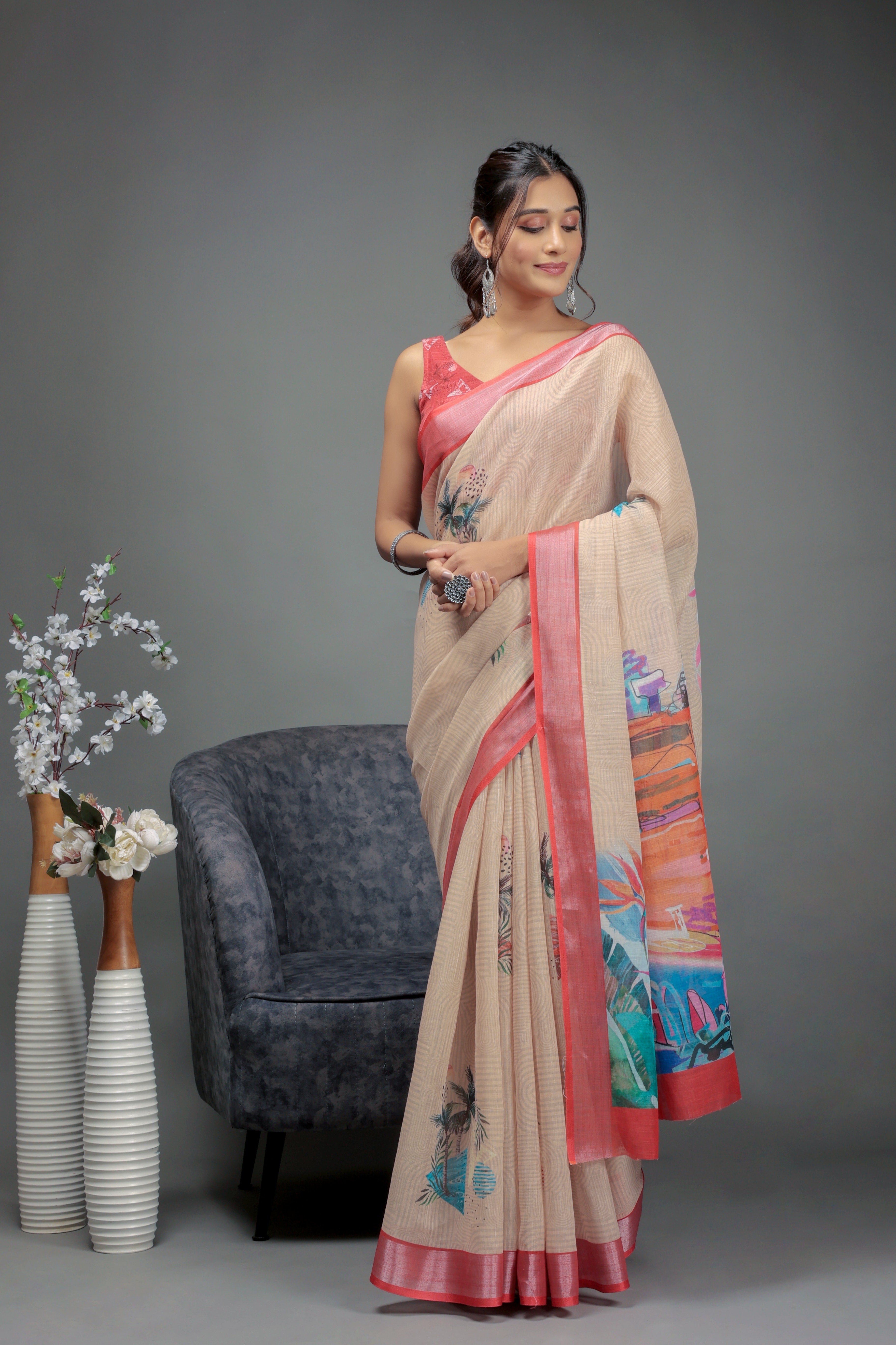 Monta Saint Prints Casual Ready To Wear Saree