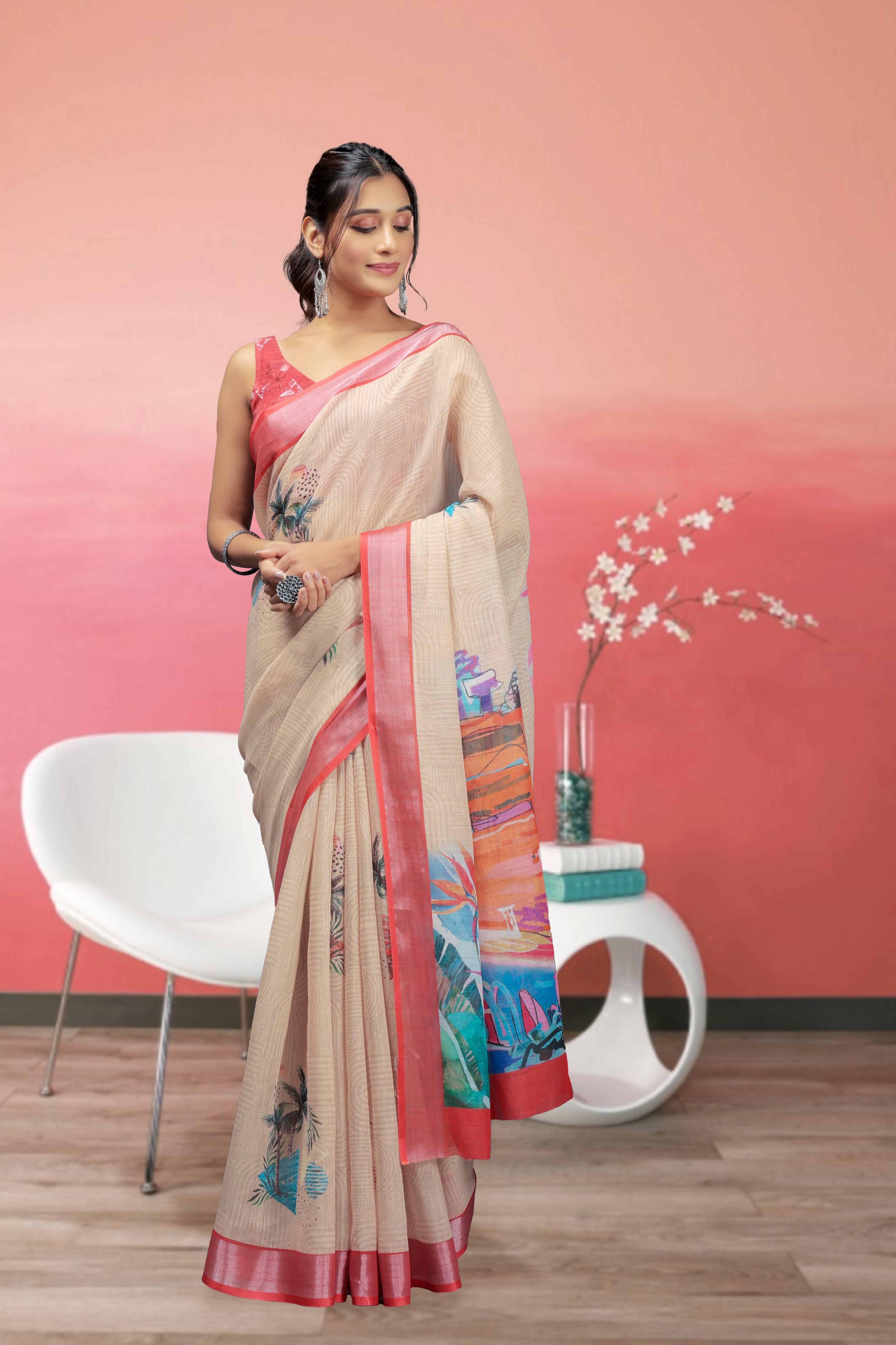 Monta Saint Prints Casual Ready To Wear Saree