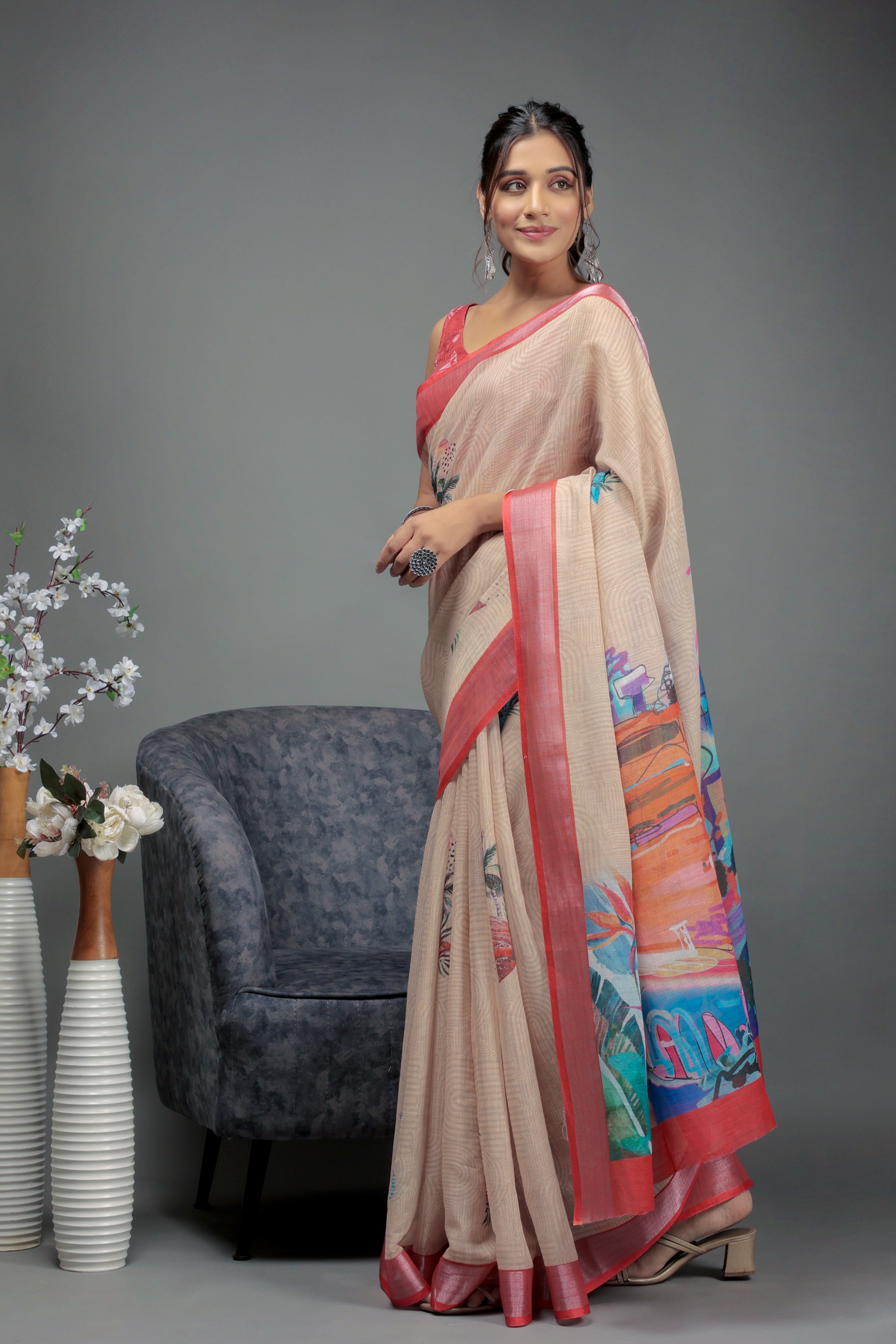 Monta Saint Prints Casual Ready To Wear Saree