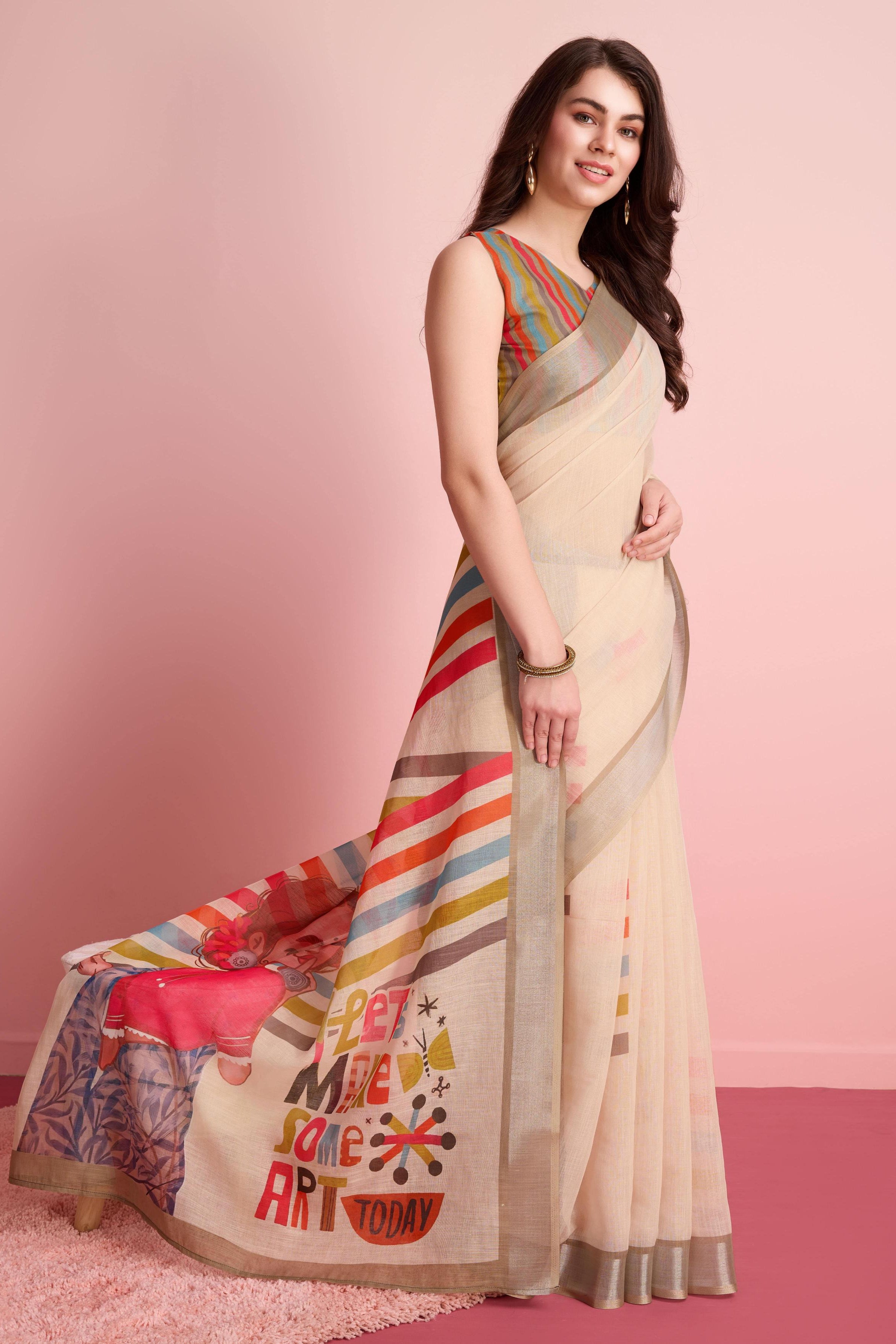 RACHNA Ethnic Motifs Ready to Wear Saree