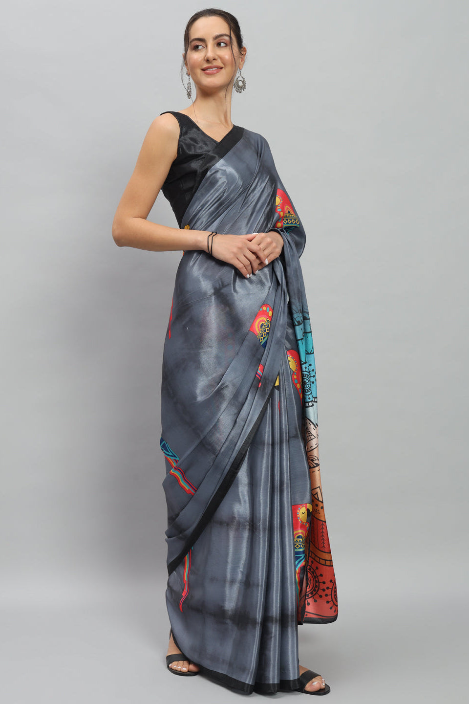 PURE DIGITAL PARROT MOTIFS SAREE