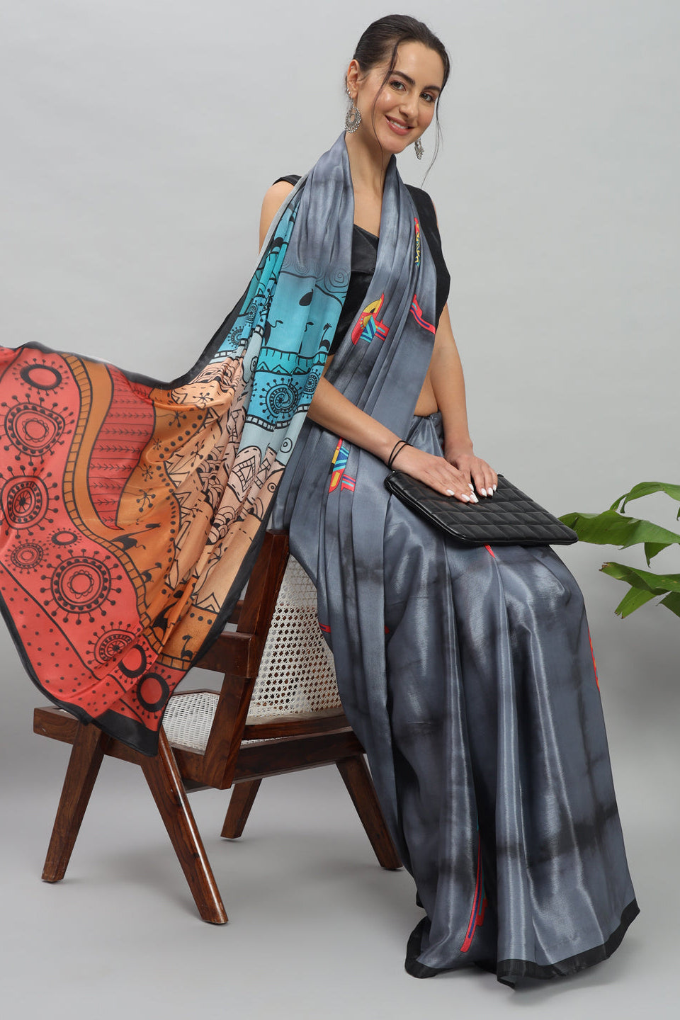 PURE DIGITAL PARROT MOTIFS SAREE