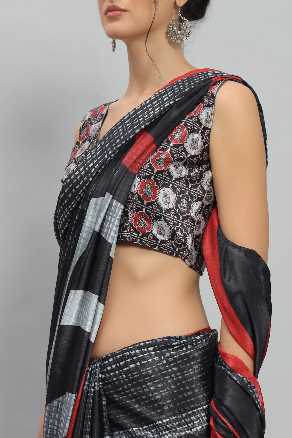 PURE DIGITAL ABSTRACT STRIPED SAREE