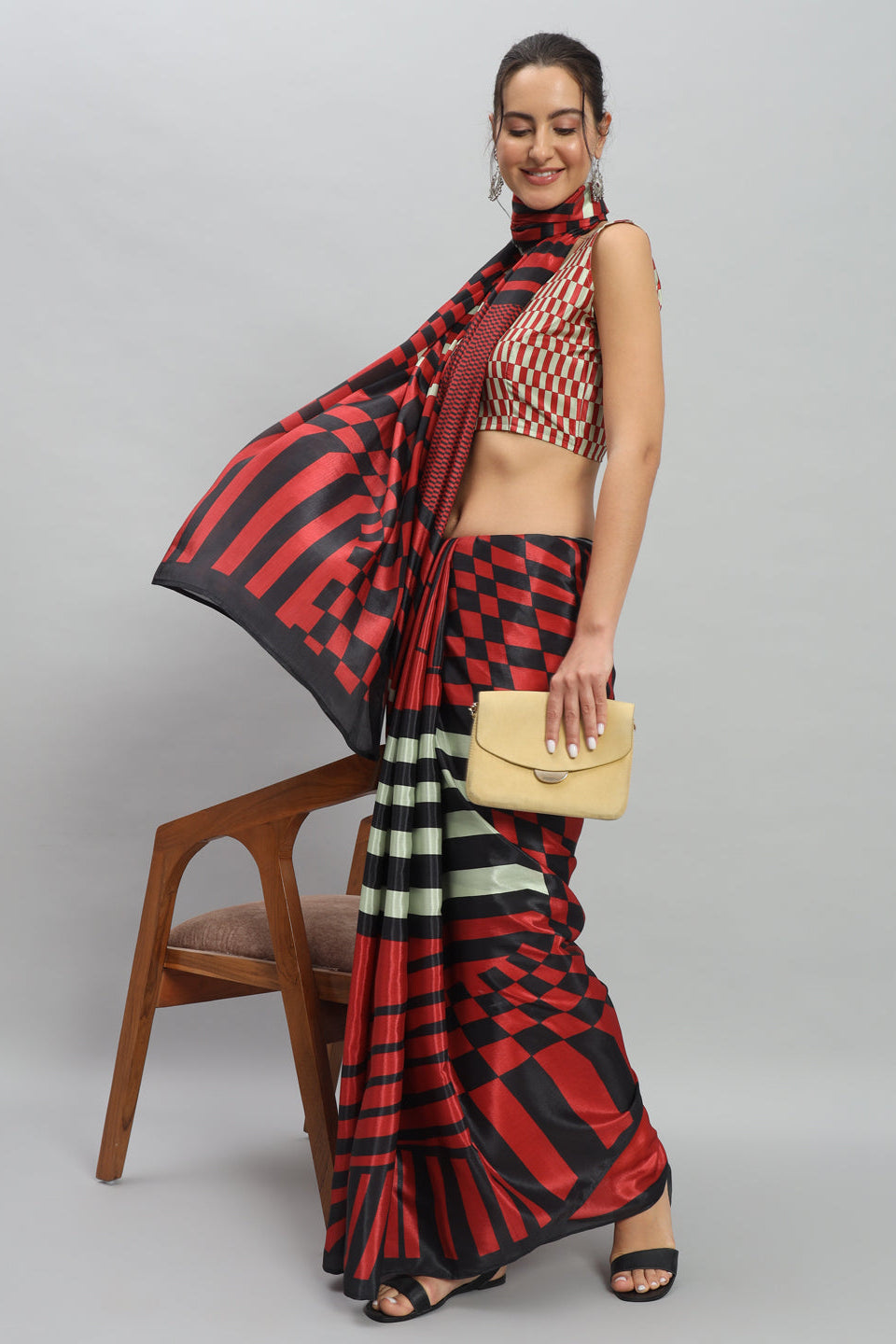 PURE DIGITAL ABSTRACT PRINTED SAREE