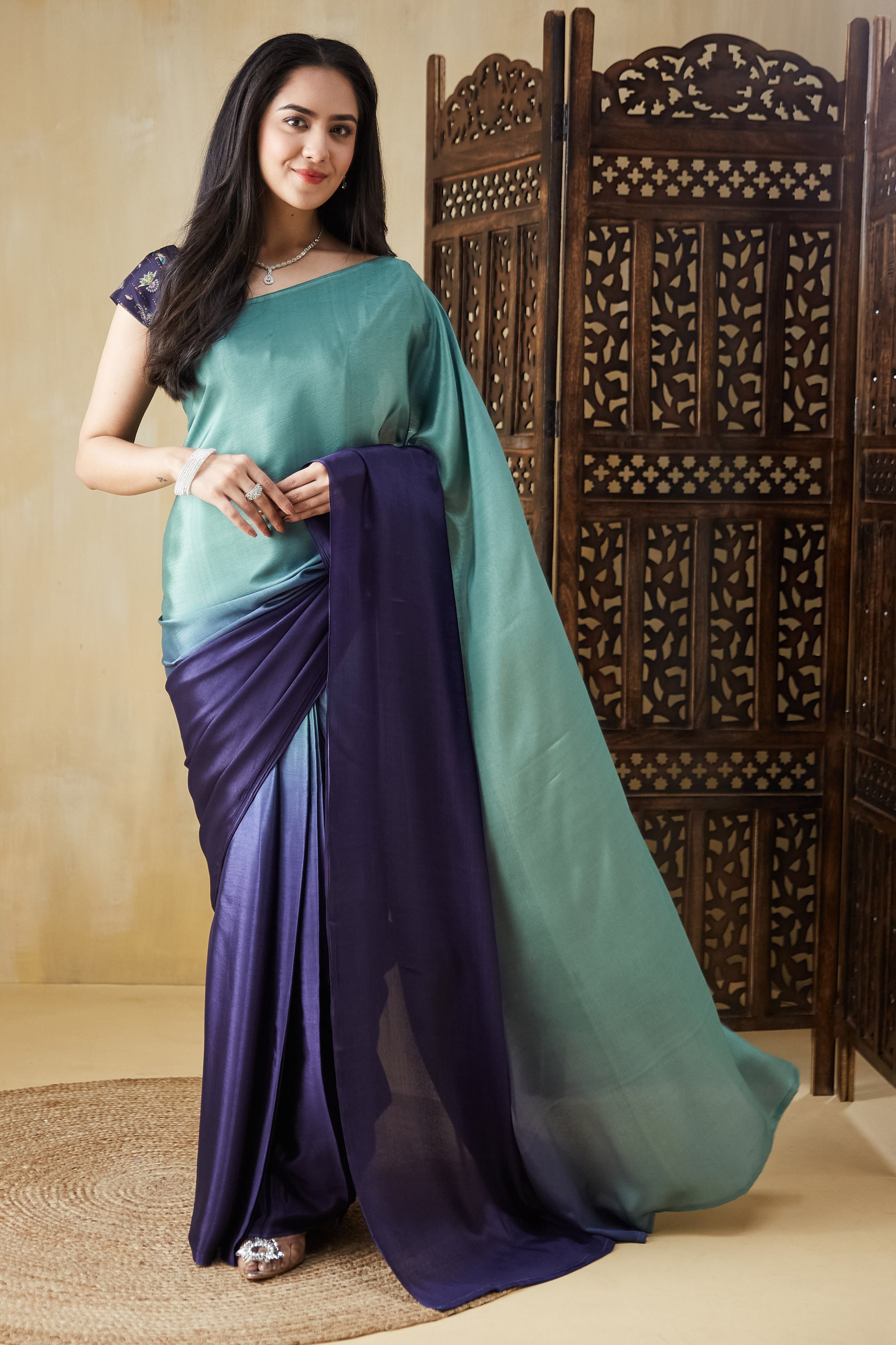 Ombre Ready to wear Ramaviolet Saree