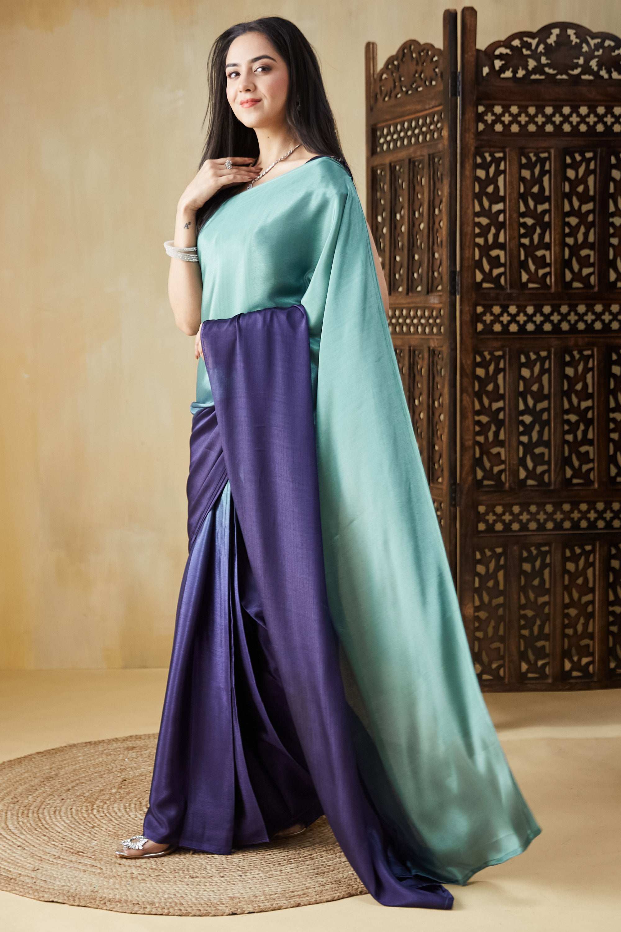 Ombre Ready to wear Ramaviolet Saree