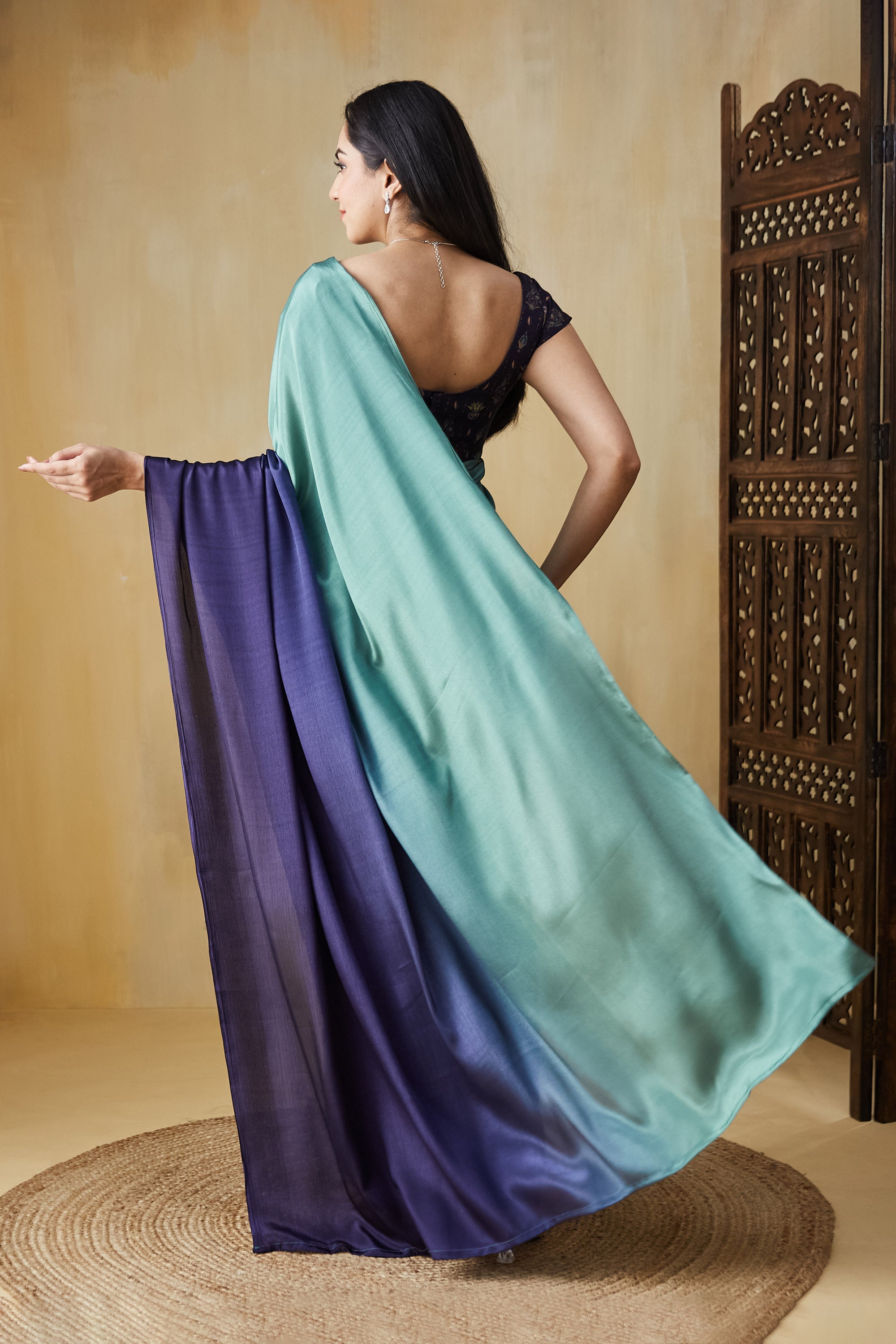 Ombre Ready to wear Ramaviolet Saree