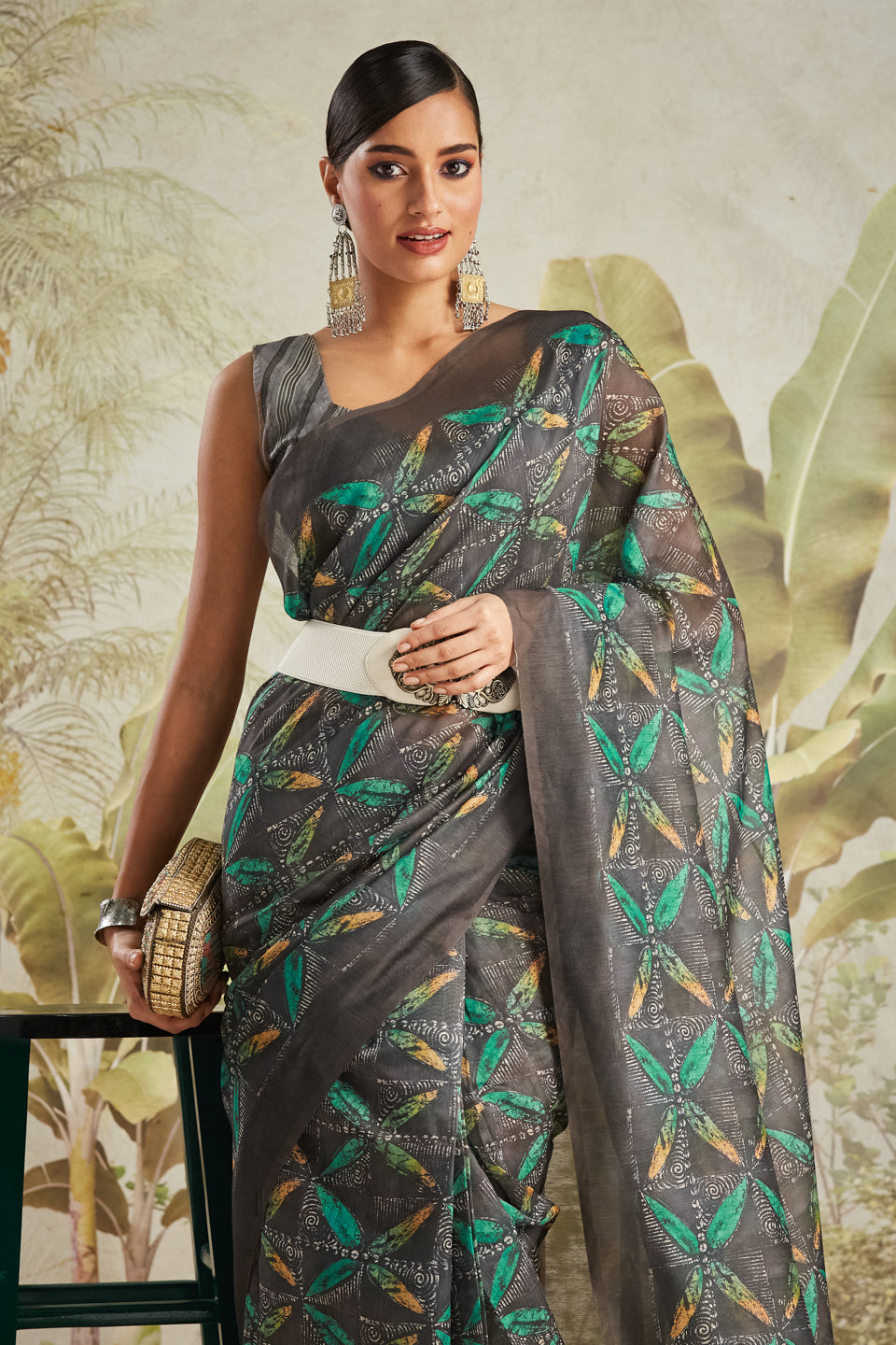 Batik Prints Chanderi Cotton Ready To Wear Saree