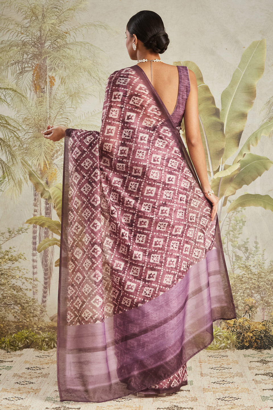 Checks-Polka Prints Ready To Wear Saree