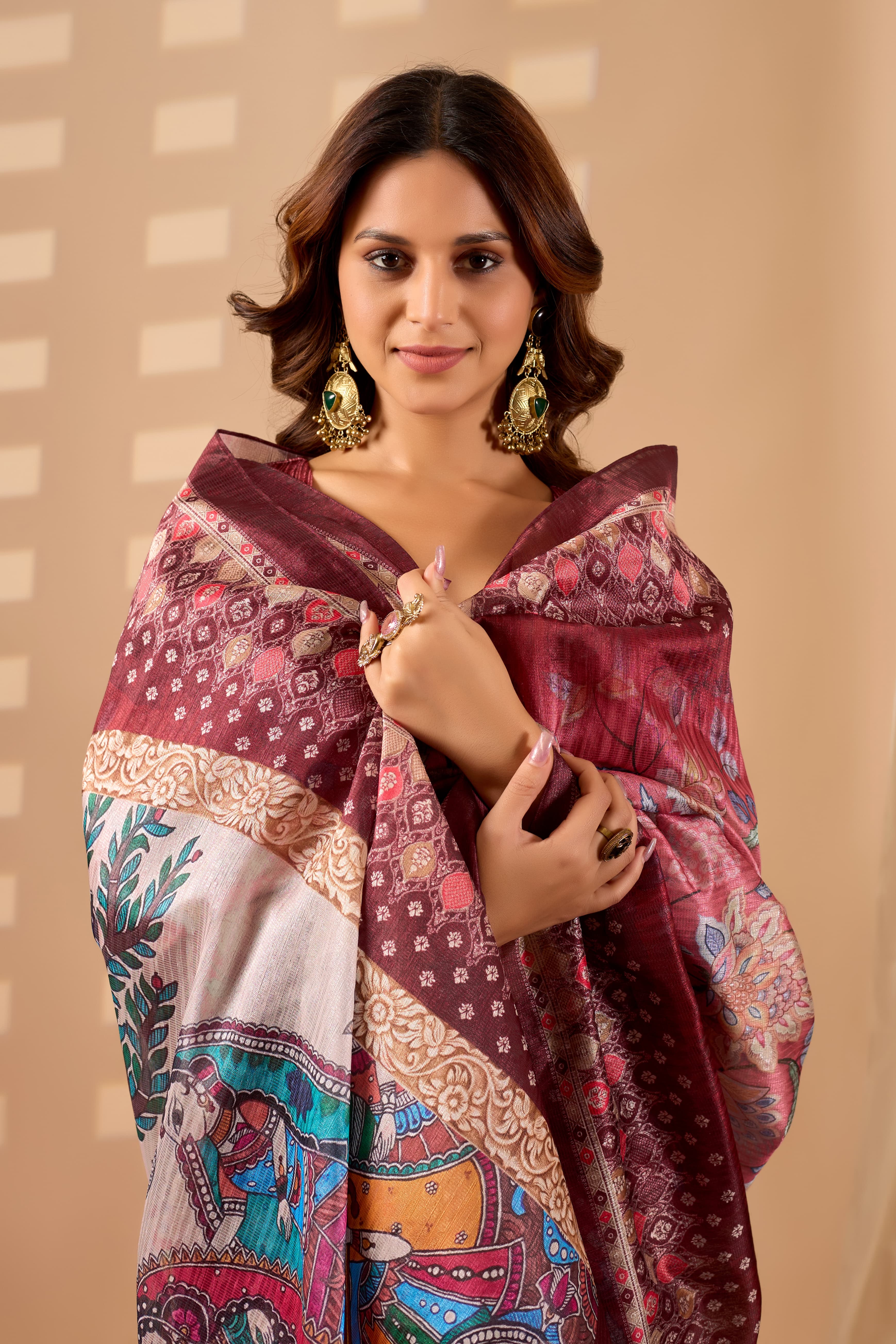 Pink Poly Chiffon Ready to Wear Saree