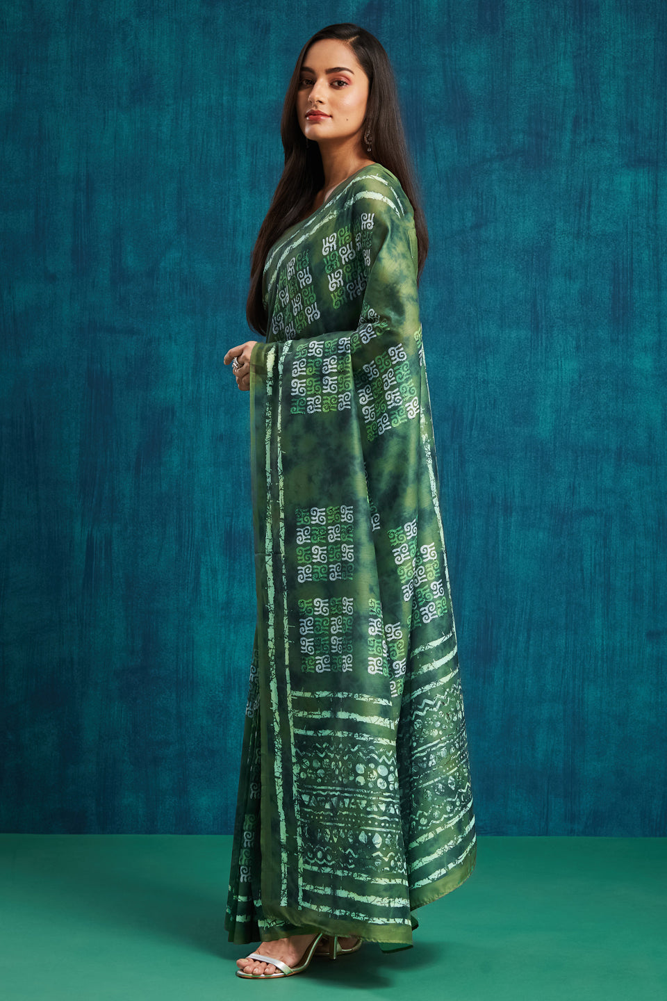 Batik Block Prints Muslin Cotton Saree