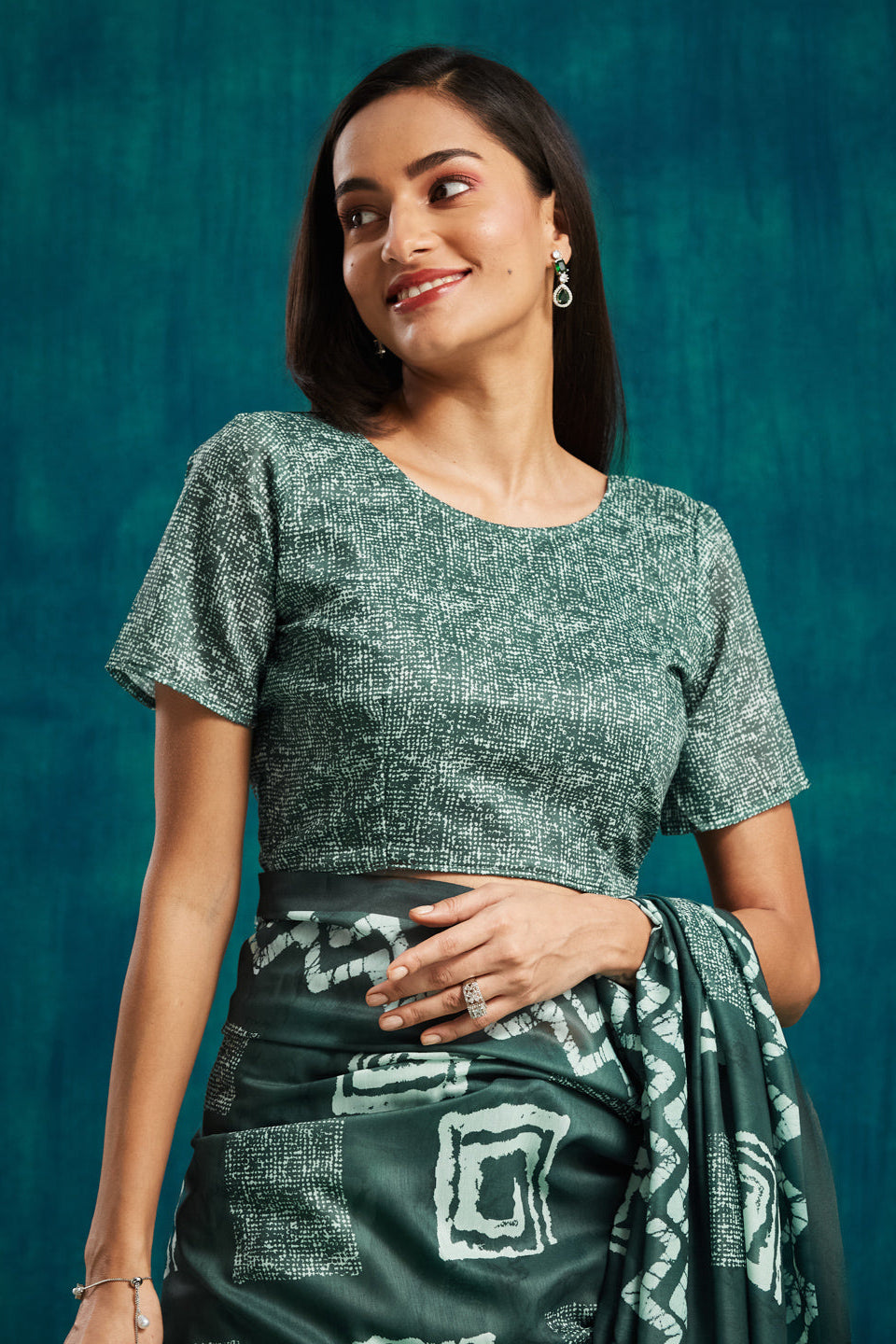 Chevron Prints Muslin Cotton Saree