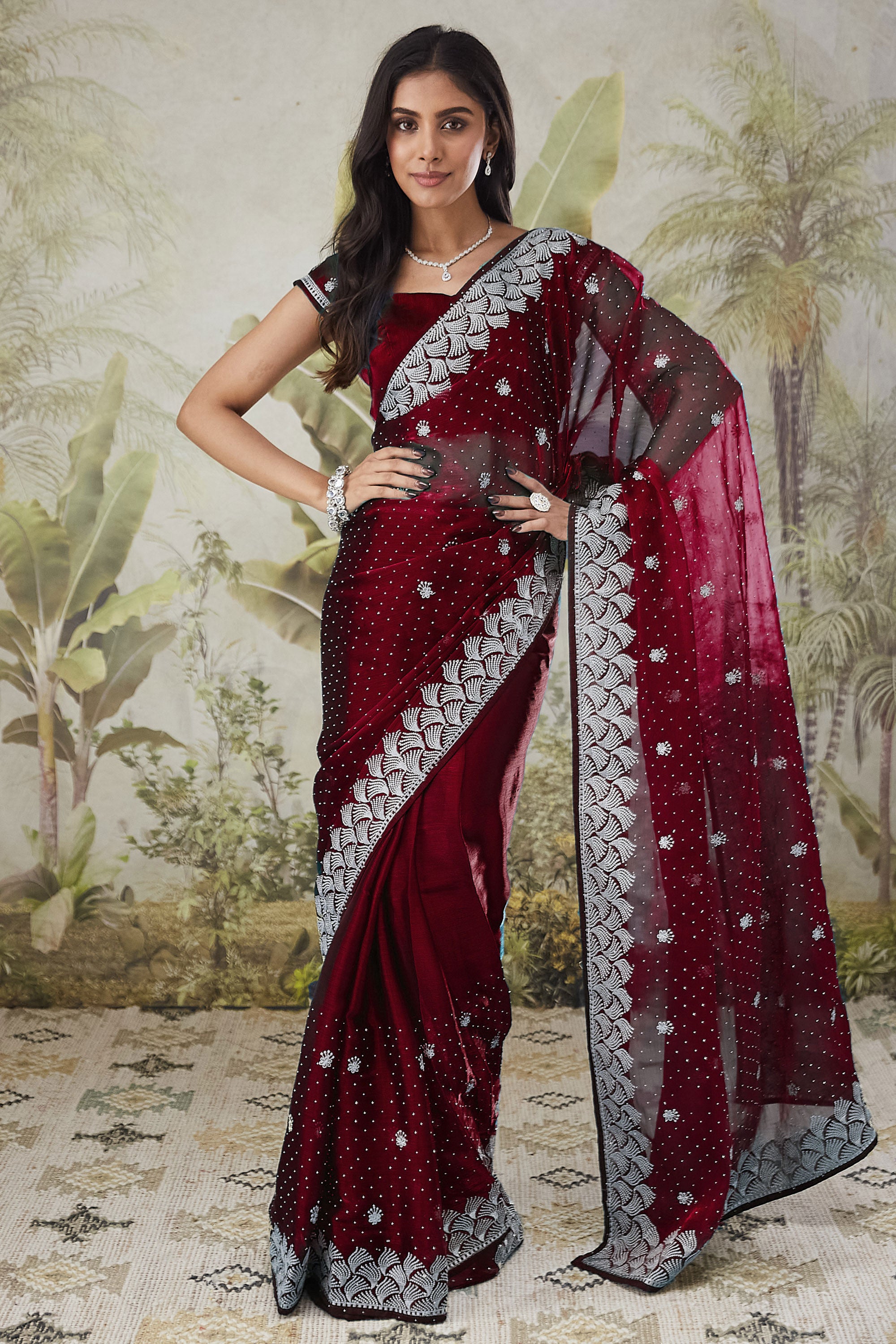 Partywear Embroidered Work Saree