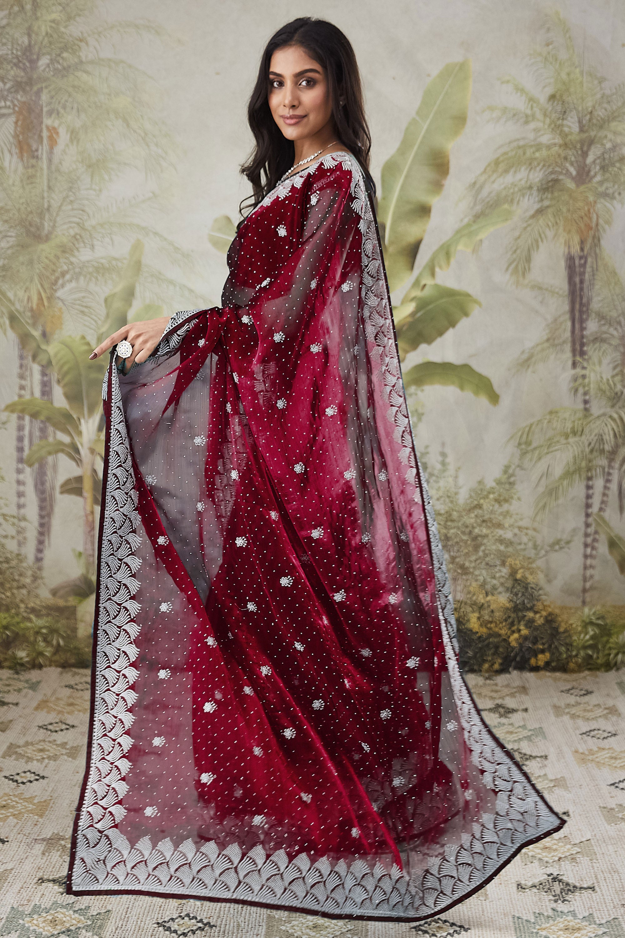 Partywear Embroidered Work Saree