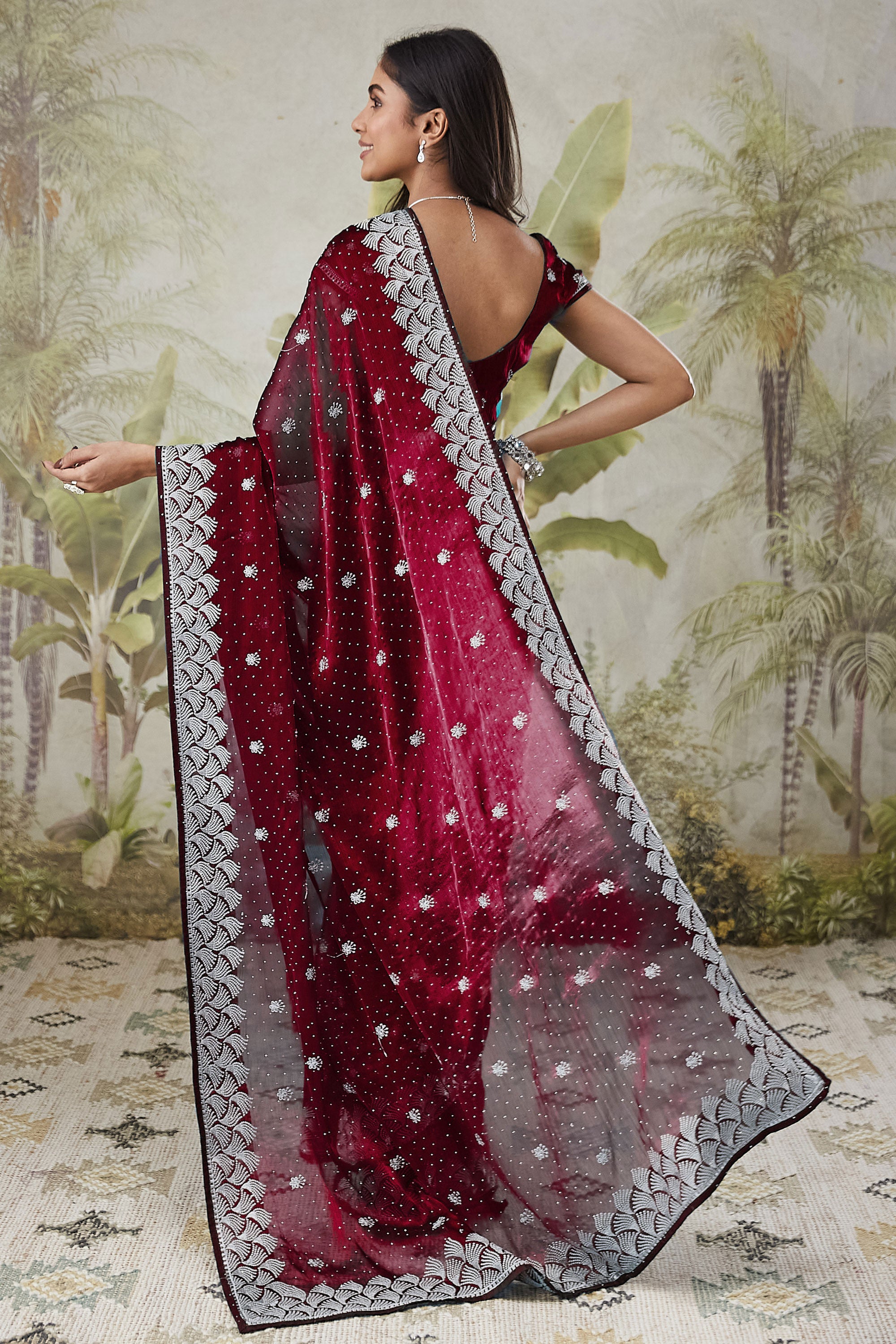 Partywear Embroidered Work Saree