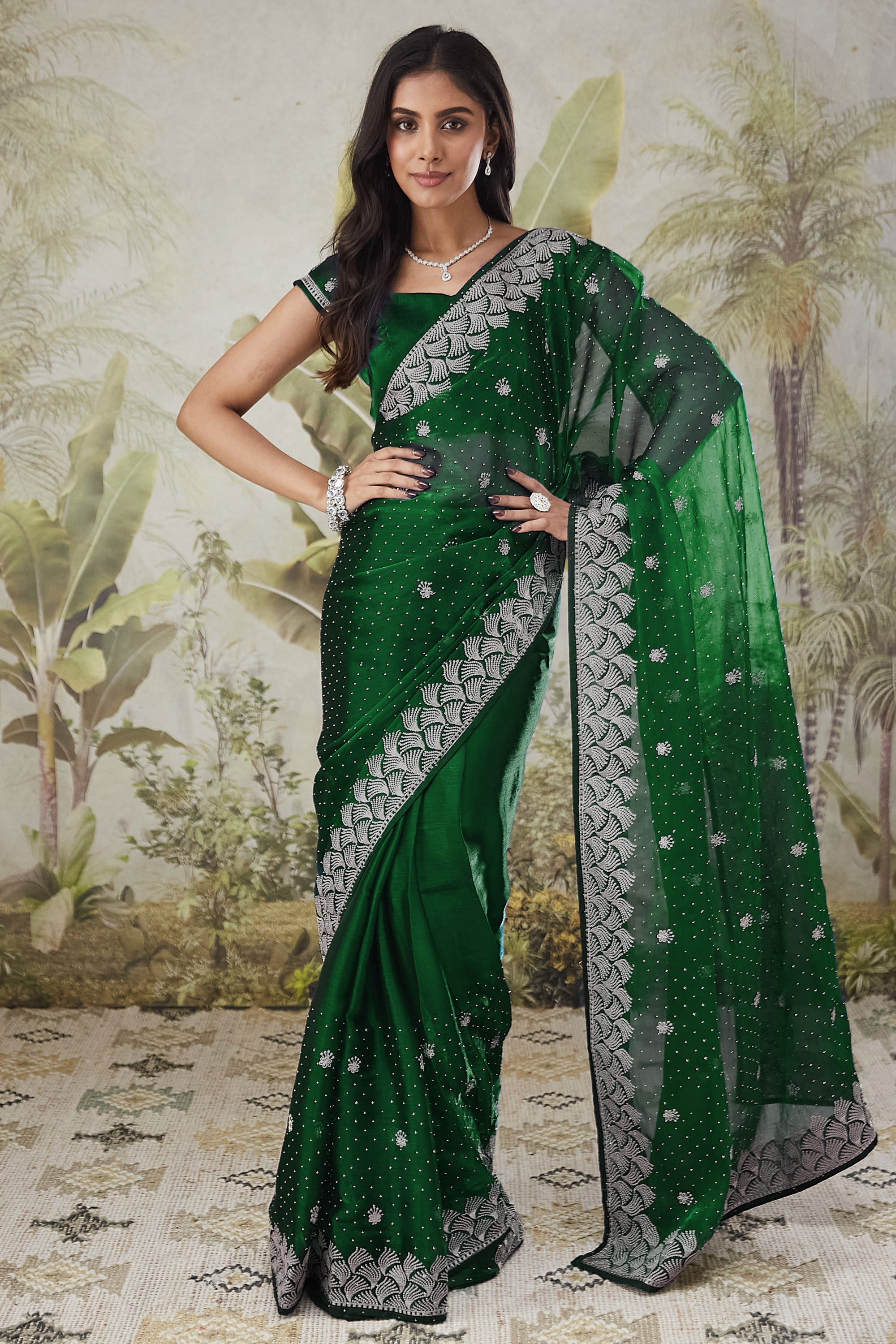 Partywear Embroidered Work Saree