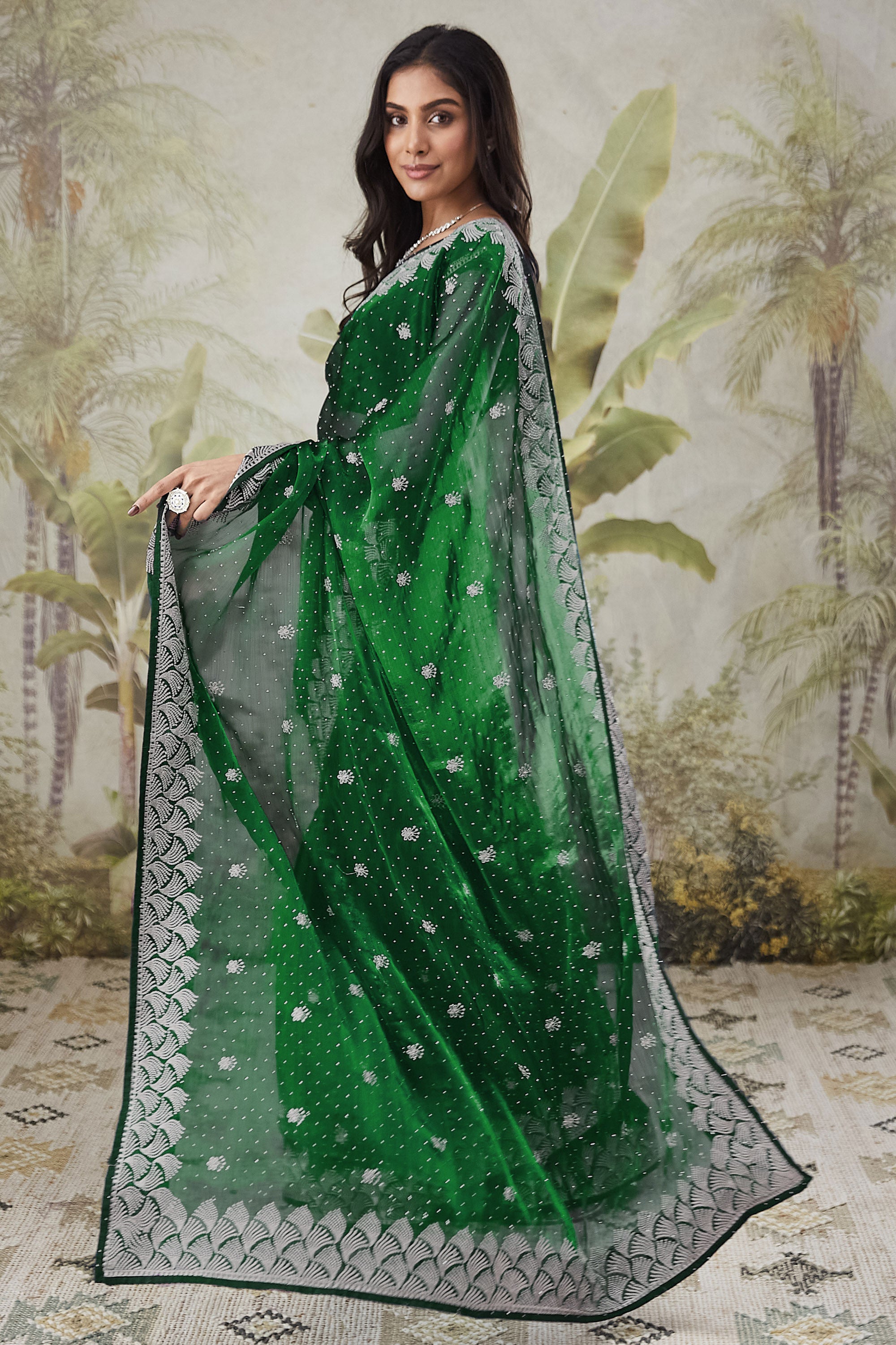 Partywear Embroidered Work Saree