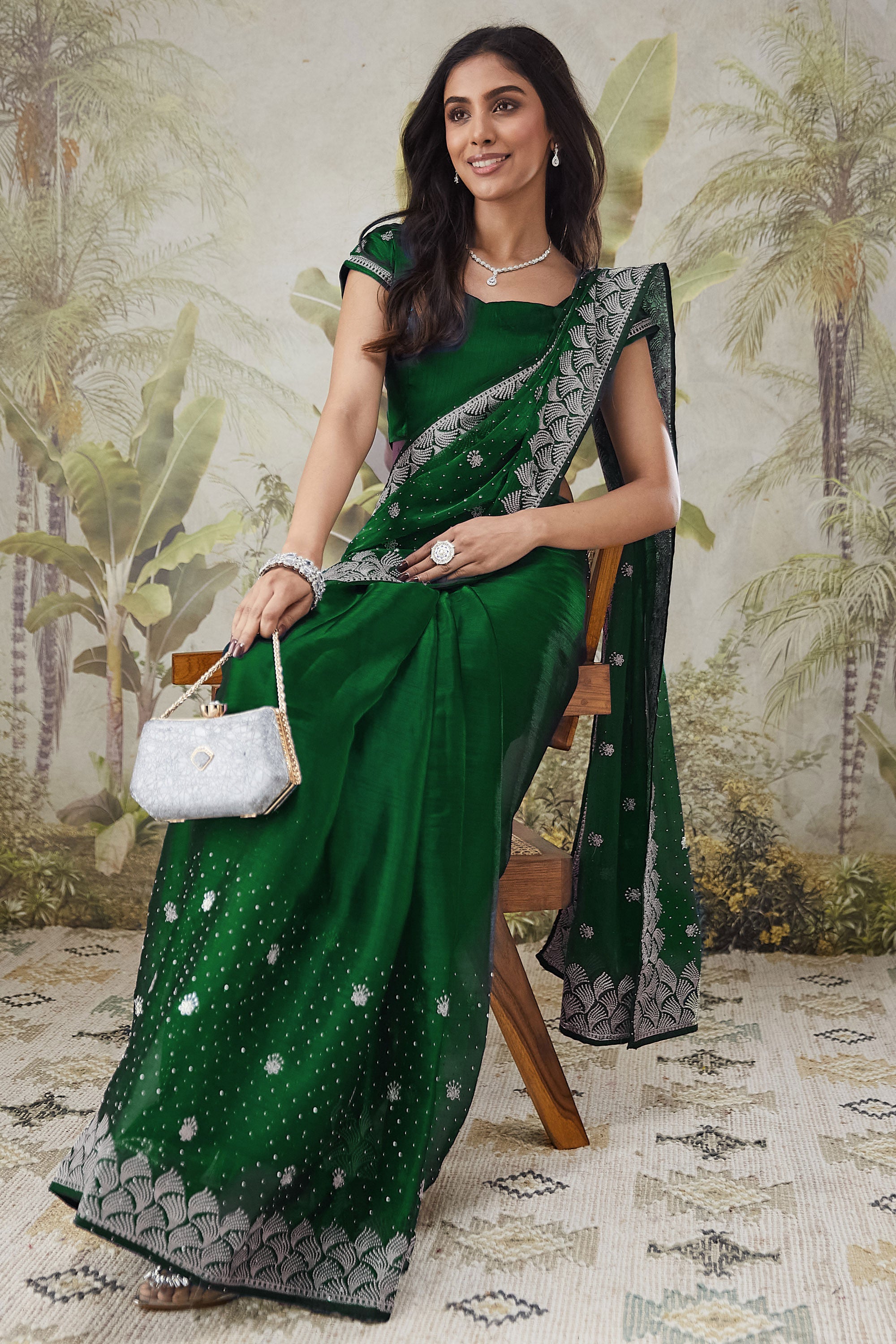 Partywear Embroidered Work Saree