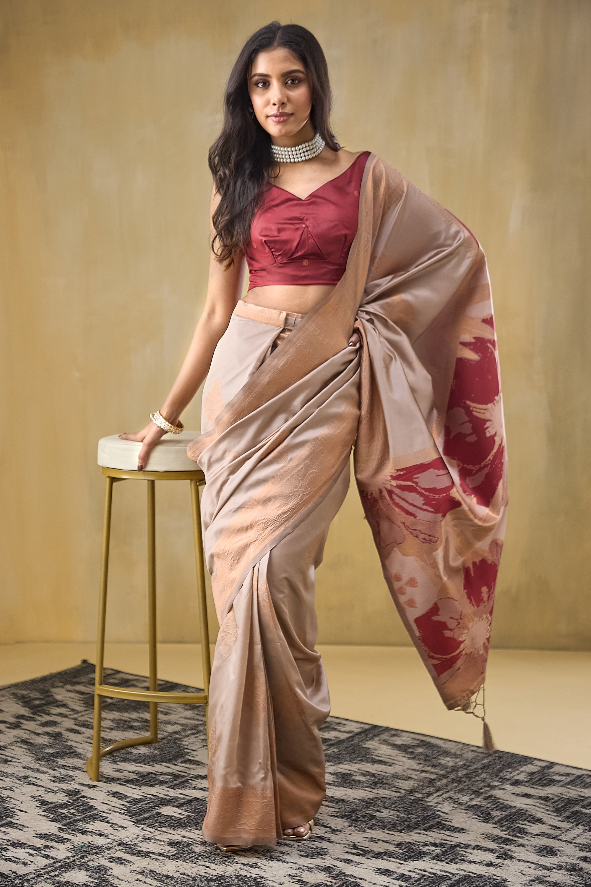 Soft Banarasi Silk Ready To Wear Saree