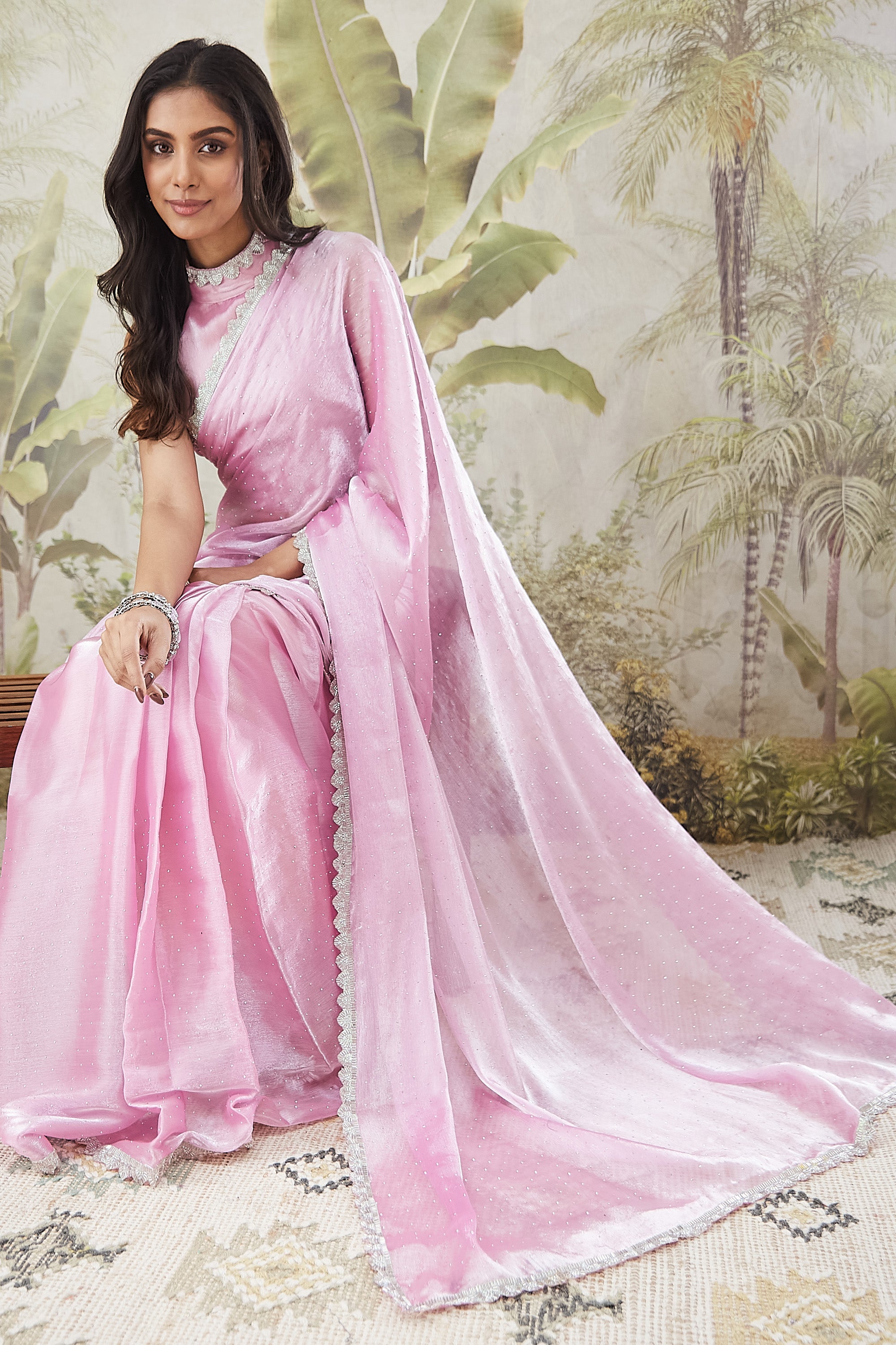 Embellished Lace Ready To Wear Saree