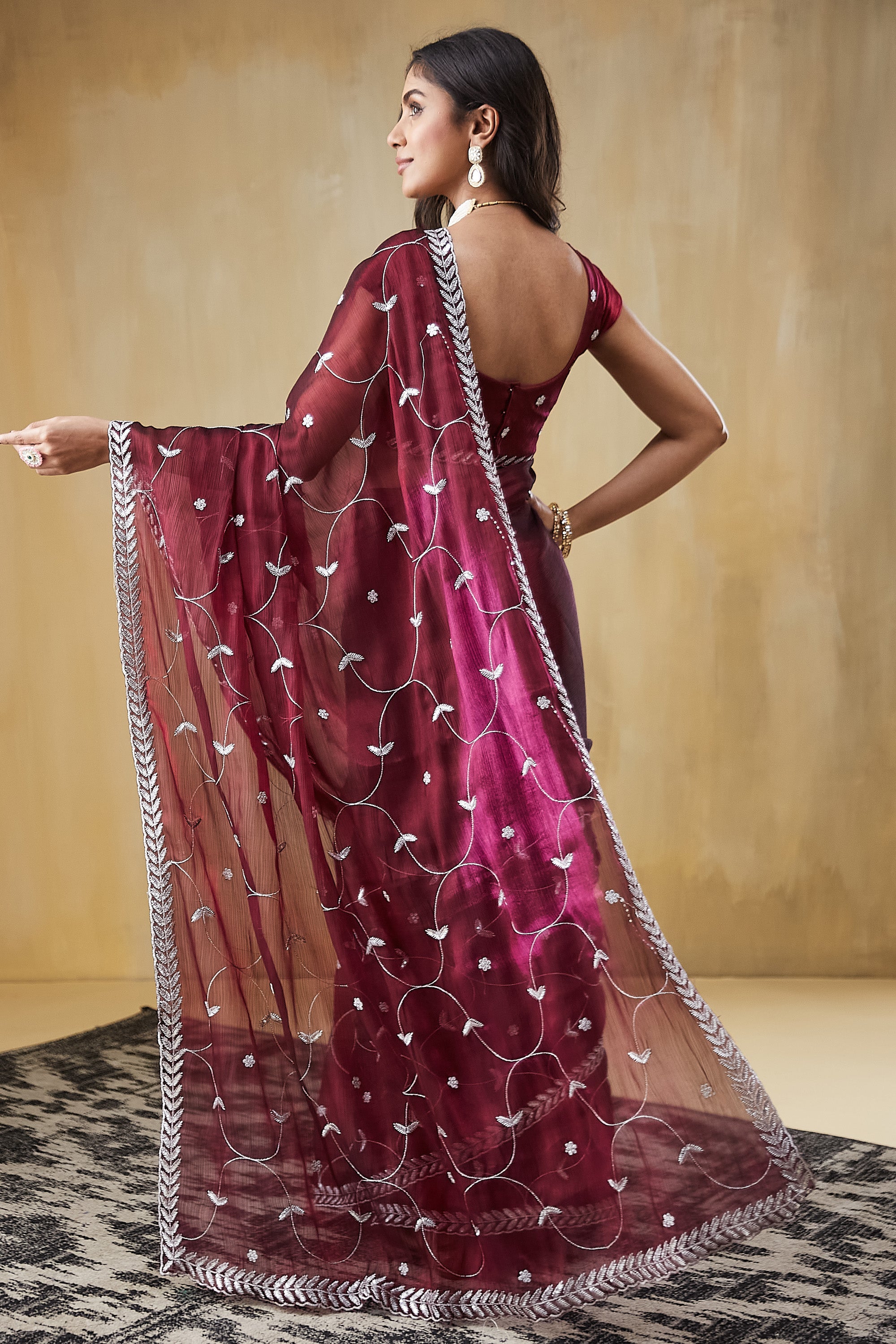 Embroidery Work Saree