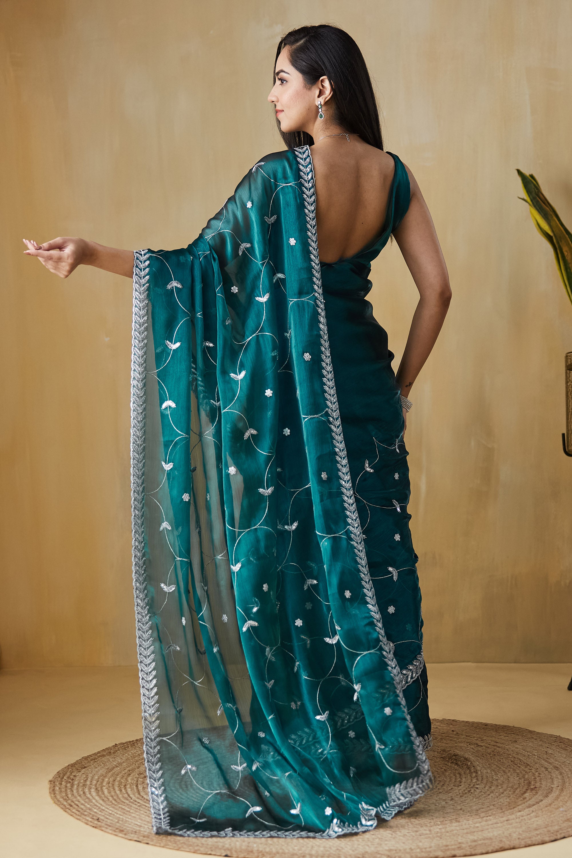 Embroidery Work Saree