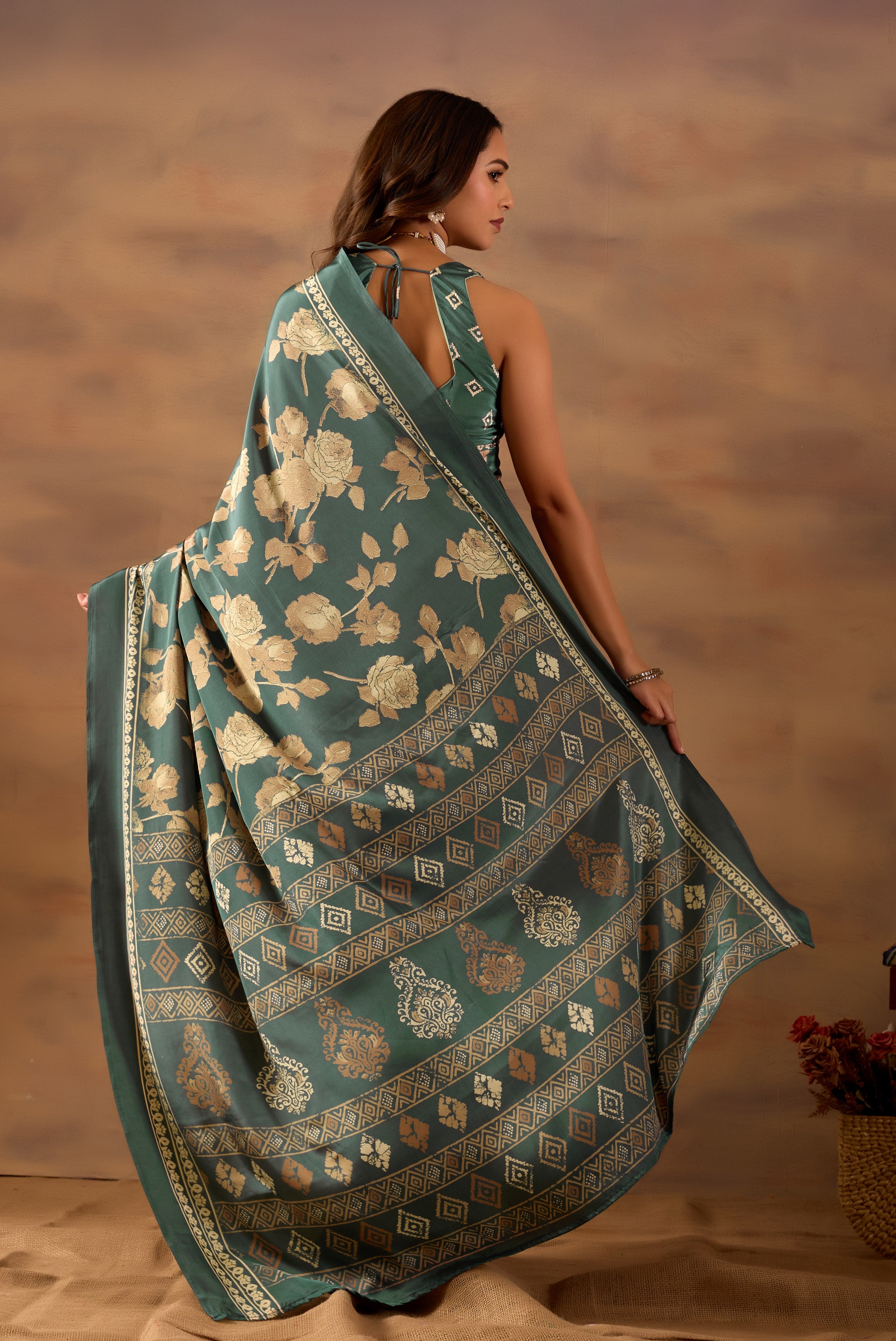 A Modern Symphony of Vintage Florals and Timeless Grace.