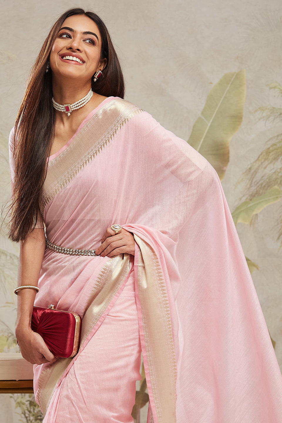 Kasab Zari Border Woven Cotton Silk Saree