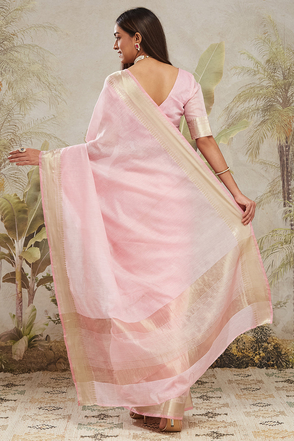 Kasab Zari Border Woven Cotton Silk Saree