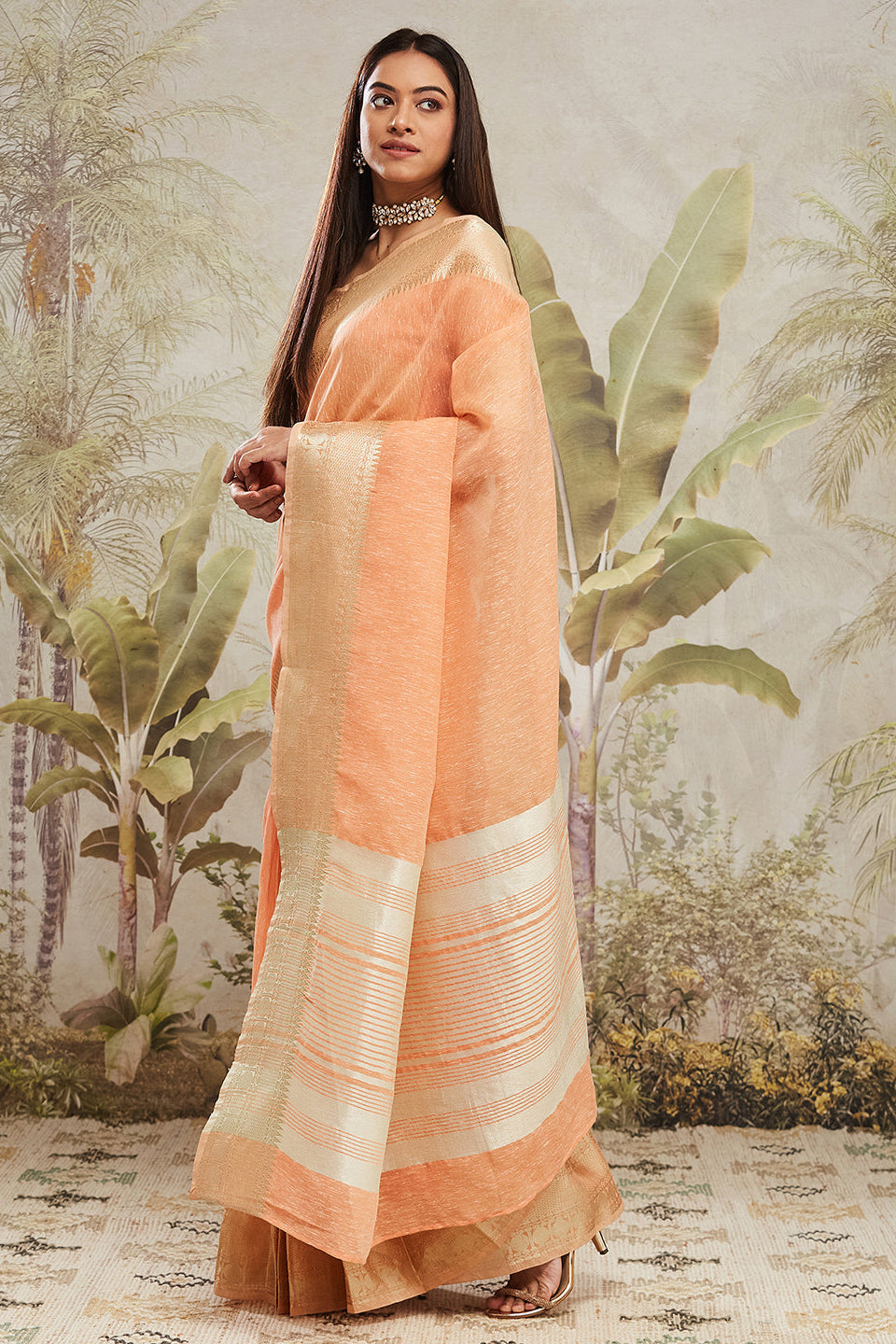 Kasab Zari Border Woven Cotton Silk Saree