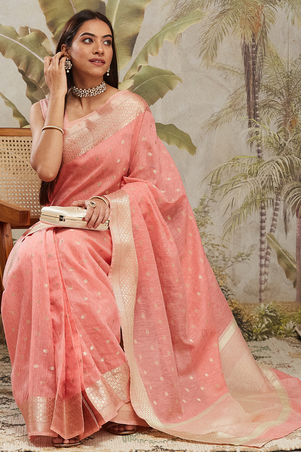 Kasab Zari Border Woven Cotton Silk Saree