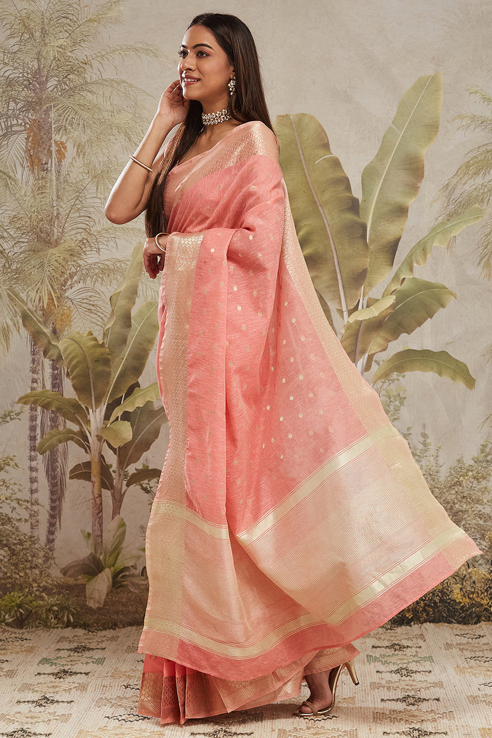 Kasab Zari Border Woven Cotton Silk Saree