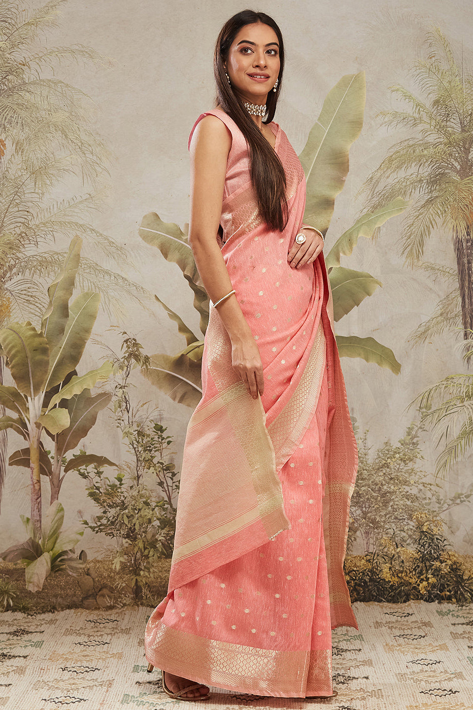 Kasab Zari Border Woven Cotton Silk Saree