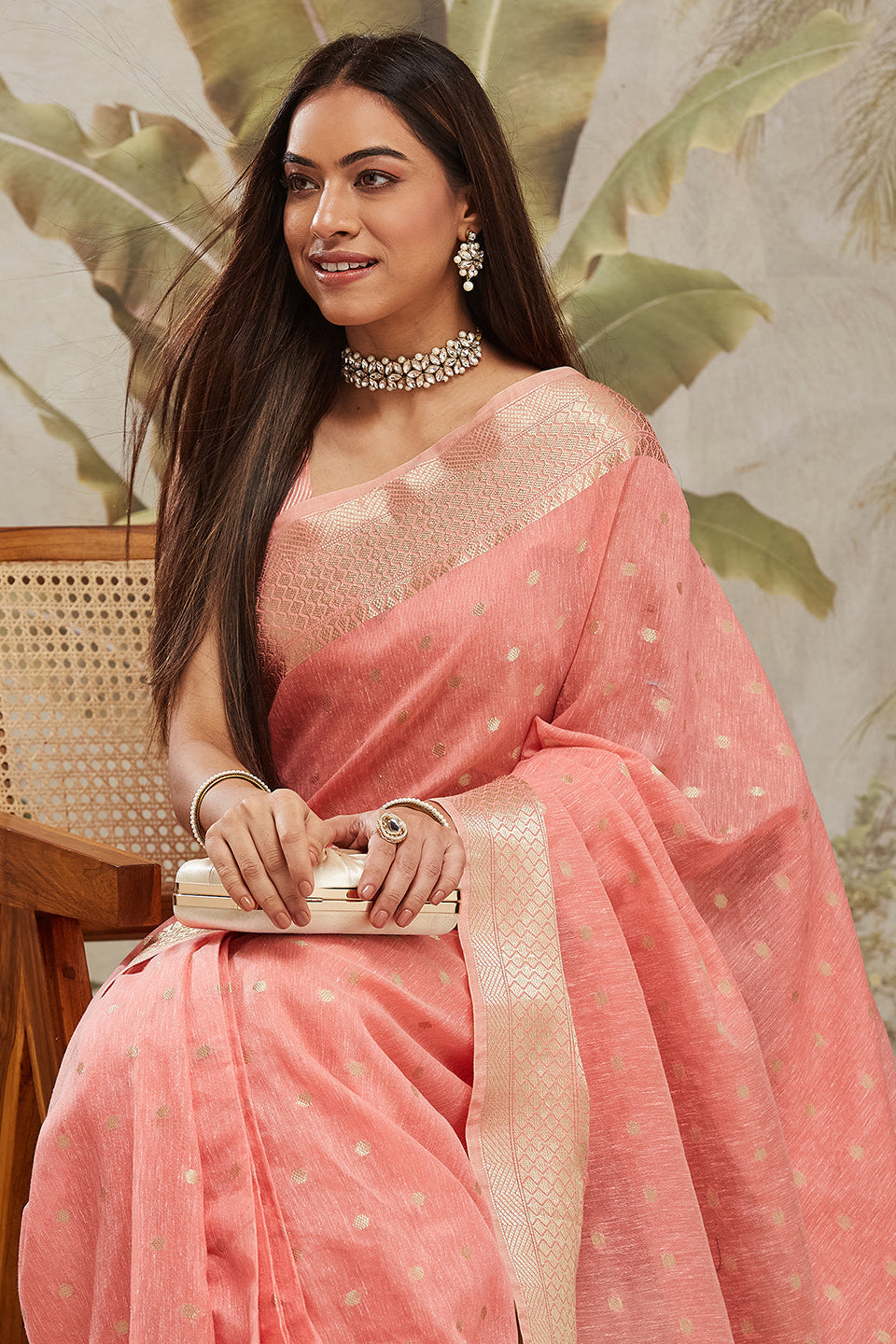 Kasab Zari Border Woven Cotton Silk Saree