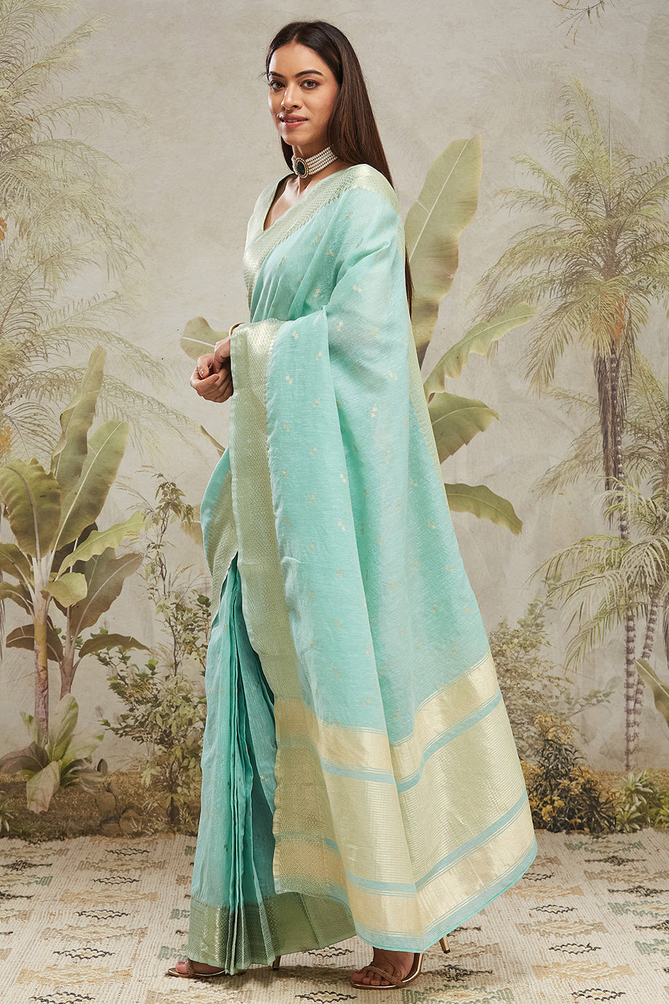 Kasab Zari Border Woven Cotton Silk Saree