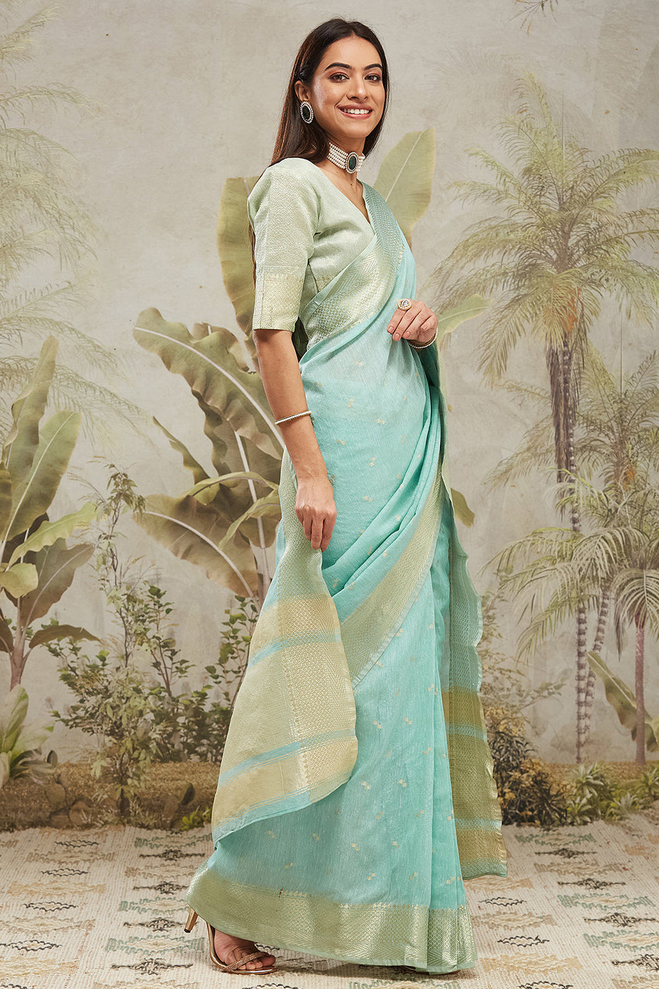 Kasab Zari Border Woven Cotton Silk Saree