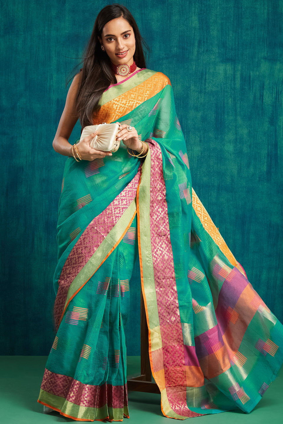 Dharmavaram Woven Art Silk Ready To Wear Saree