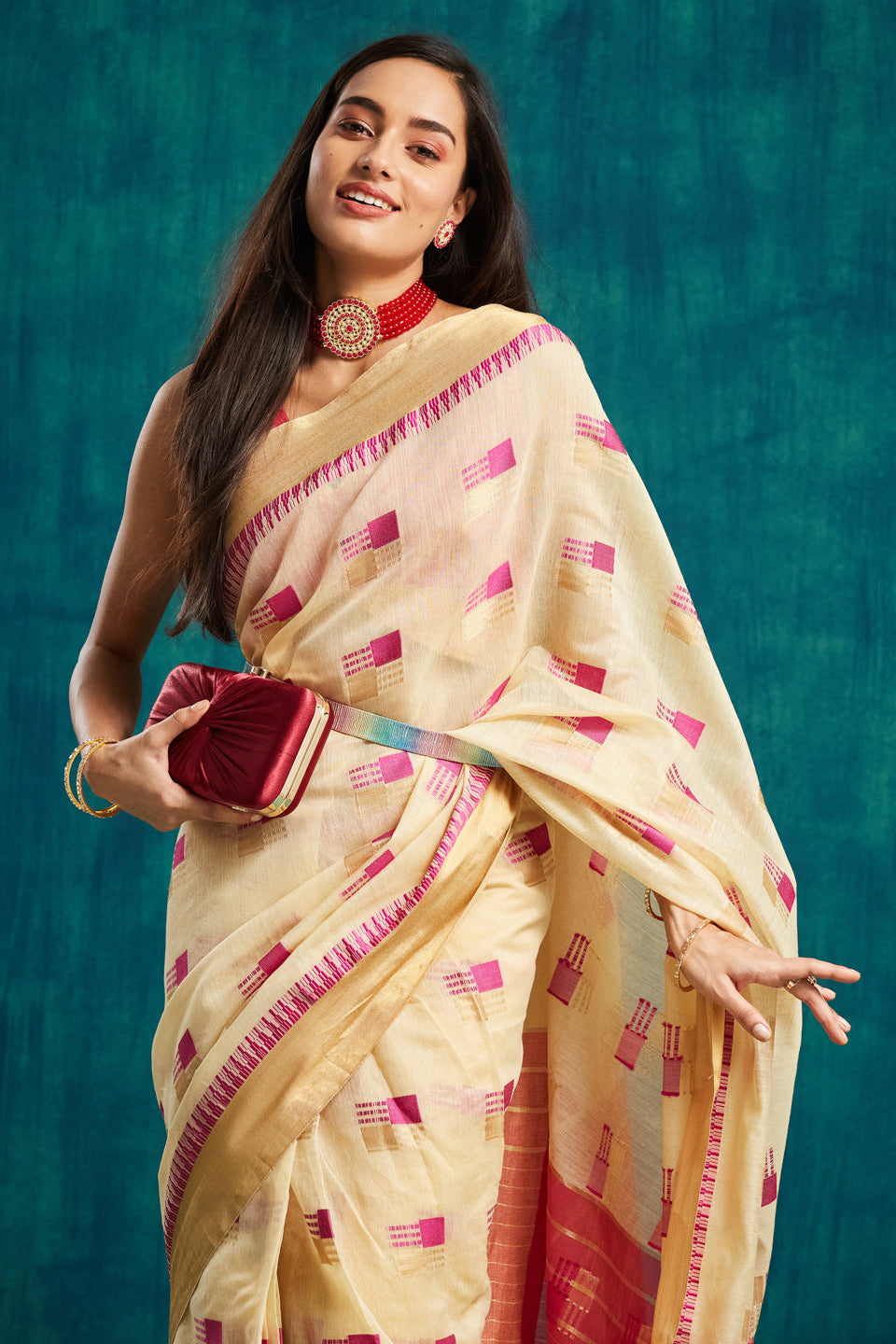 Dharmavaram Woven Art Silk Ready To Wear Saree